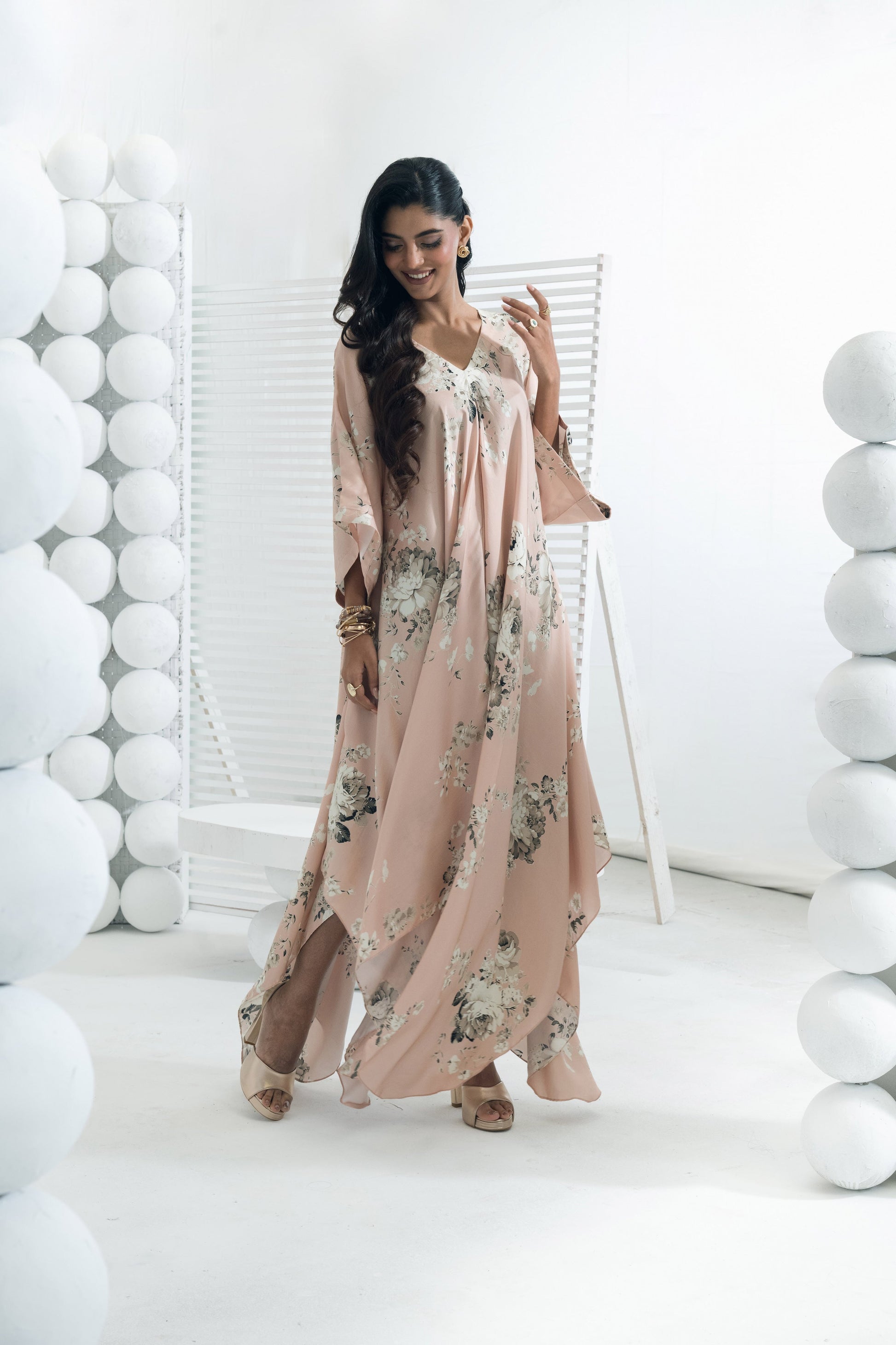 Tara Blossom Pink Asymmetric Midi Dress
