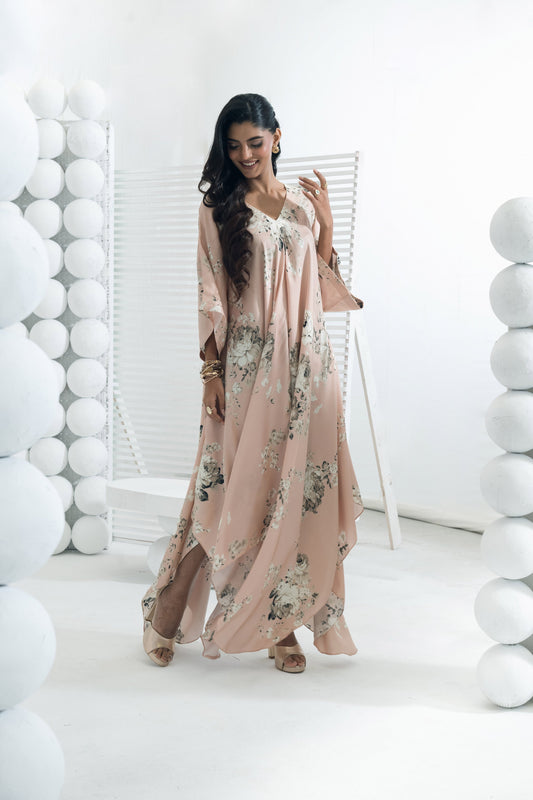 Tara Blossom Pink Asymmetric Midi Dress