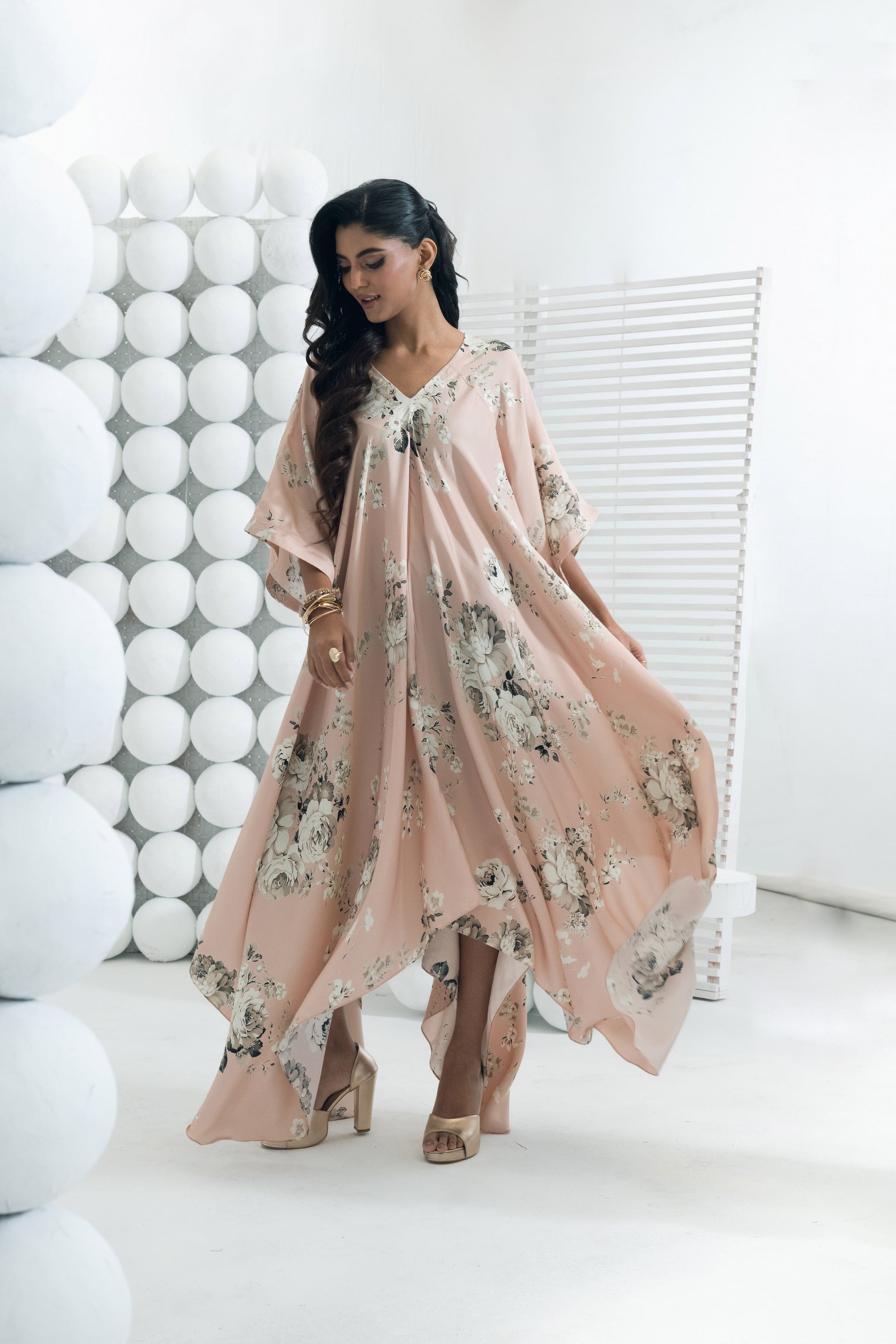 Tara Blossom Pink Asymmetric Midi Dress