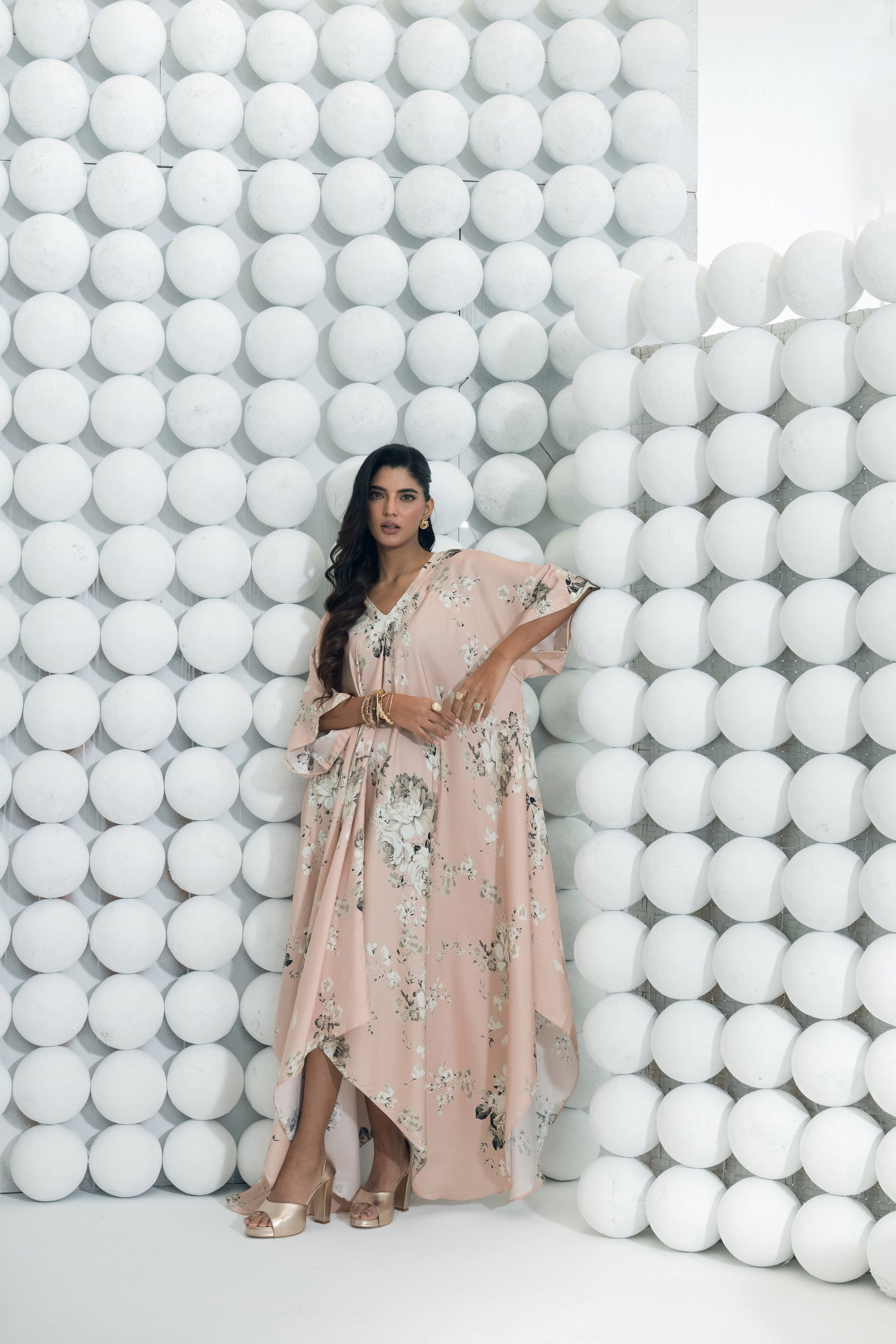 Tara Blossom Pink Asymmetric Midi Dress
