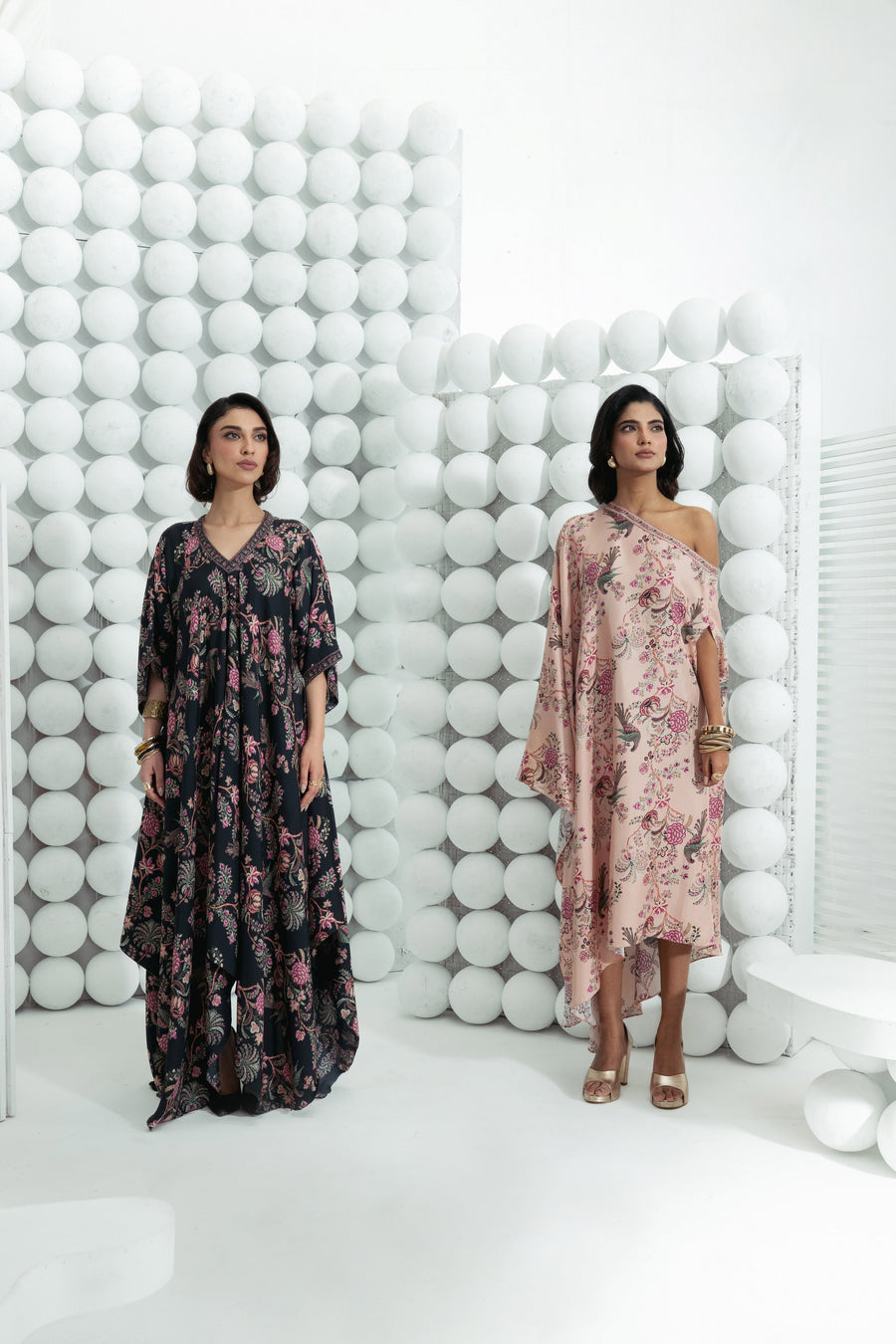 Alka Dusty Rose One Shoulder Cowl Dress
