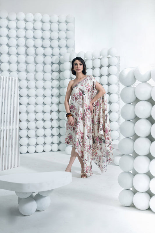 Alka White One Shoulder Dress