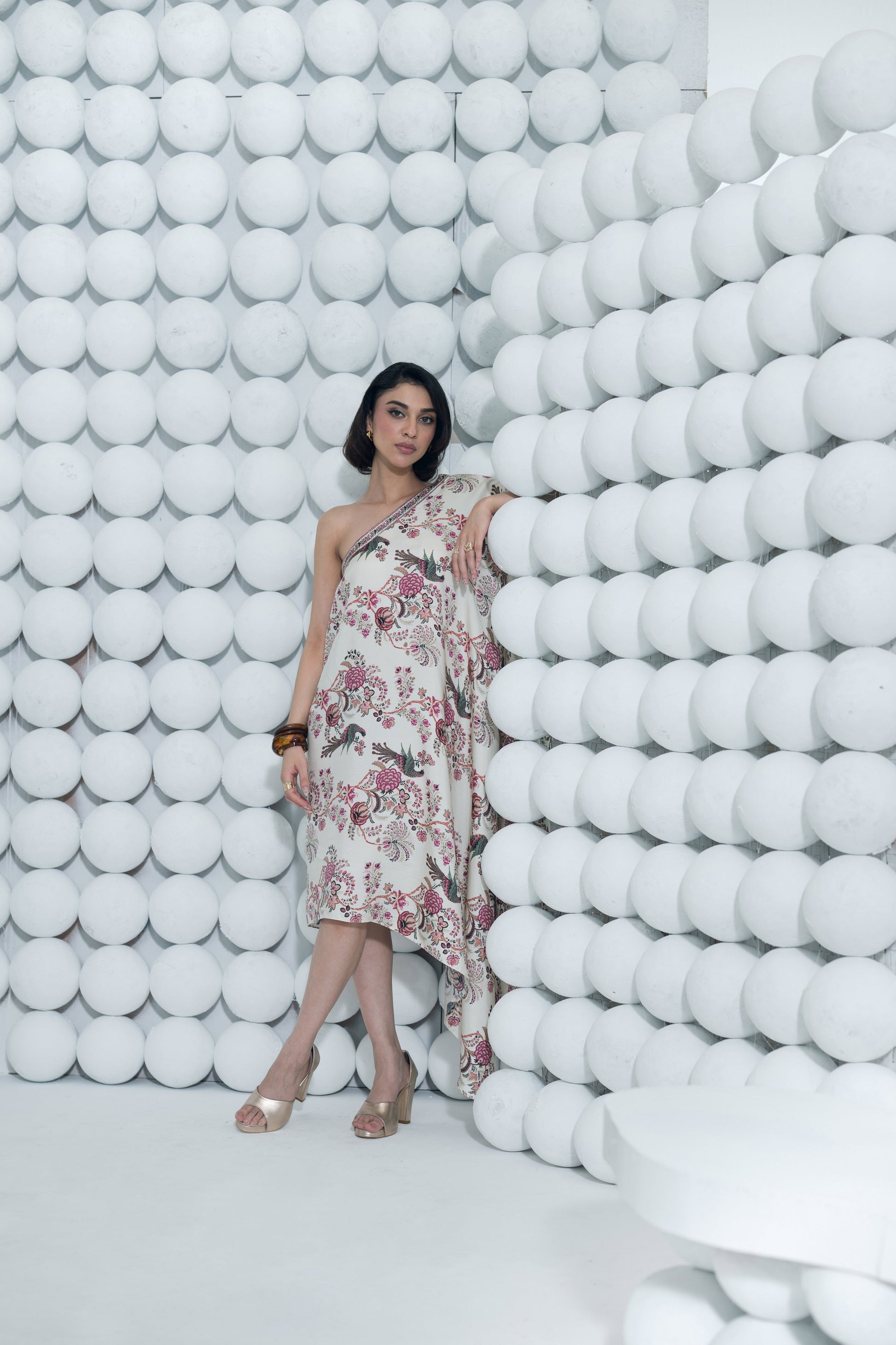 Alka White One Shoulder Dress