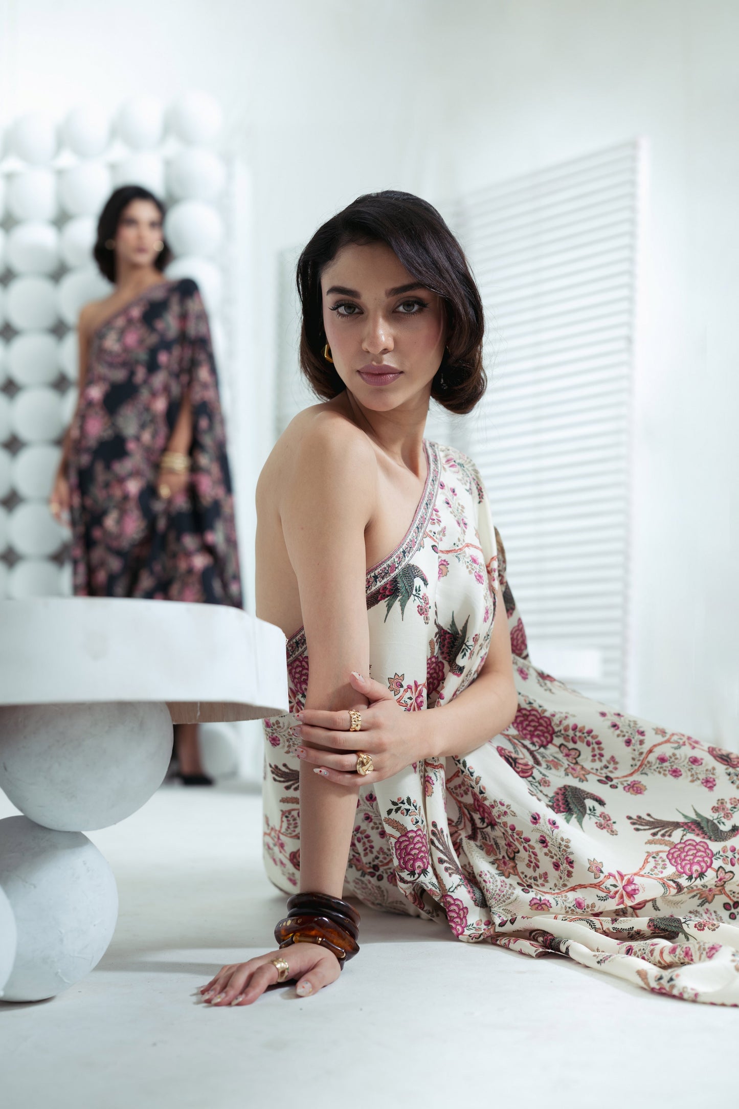 Alka White One Shoulder Dress