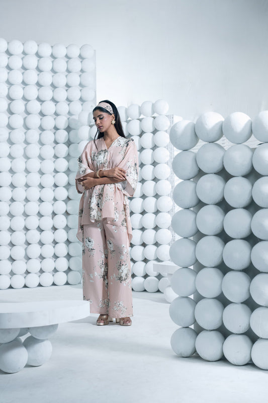 Tara Blossom Pink Peplum Co-ord Set