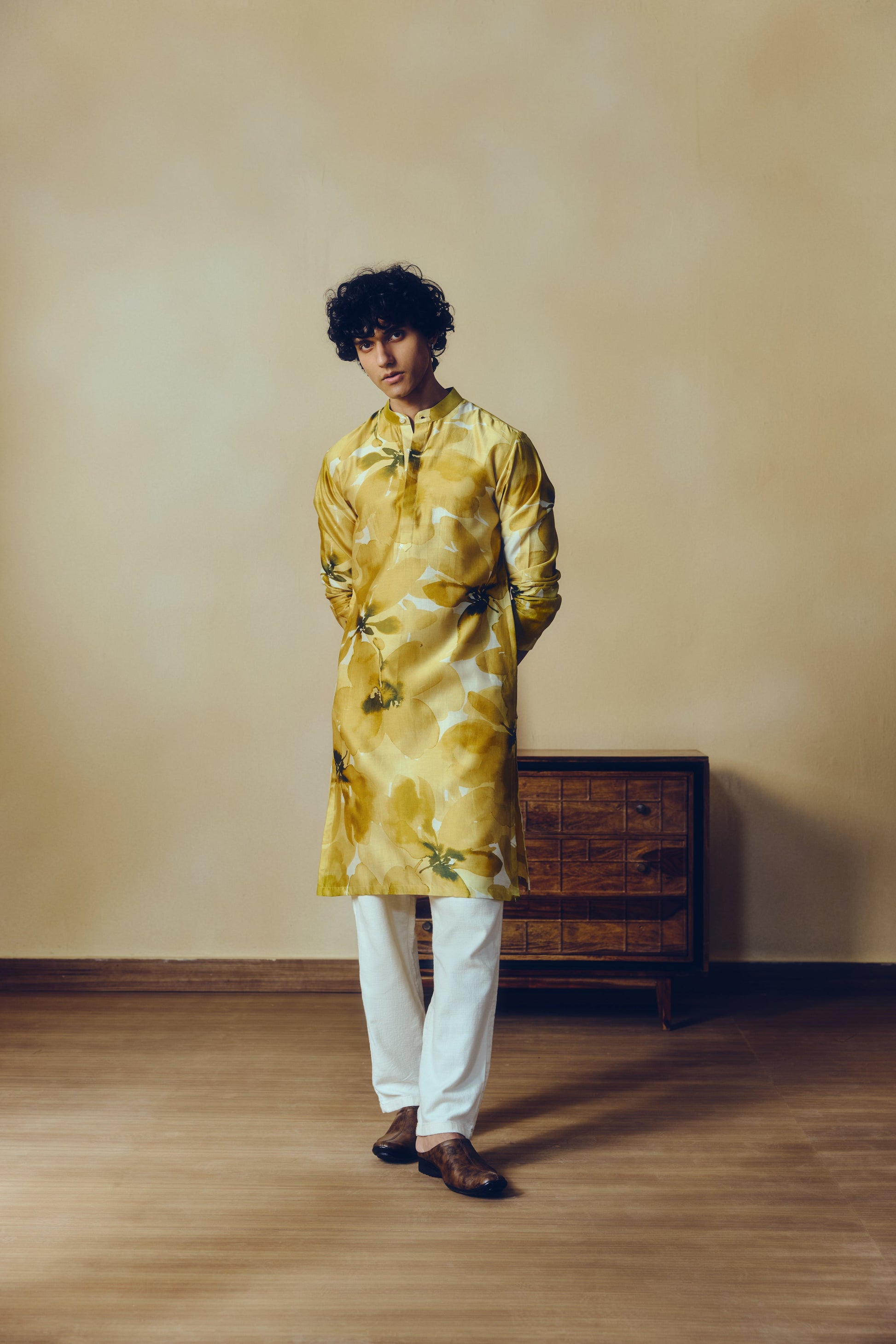 Floral Print Lara Kurta in Lime - Studio 113 Indian designer saree for women