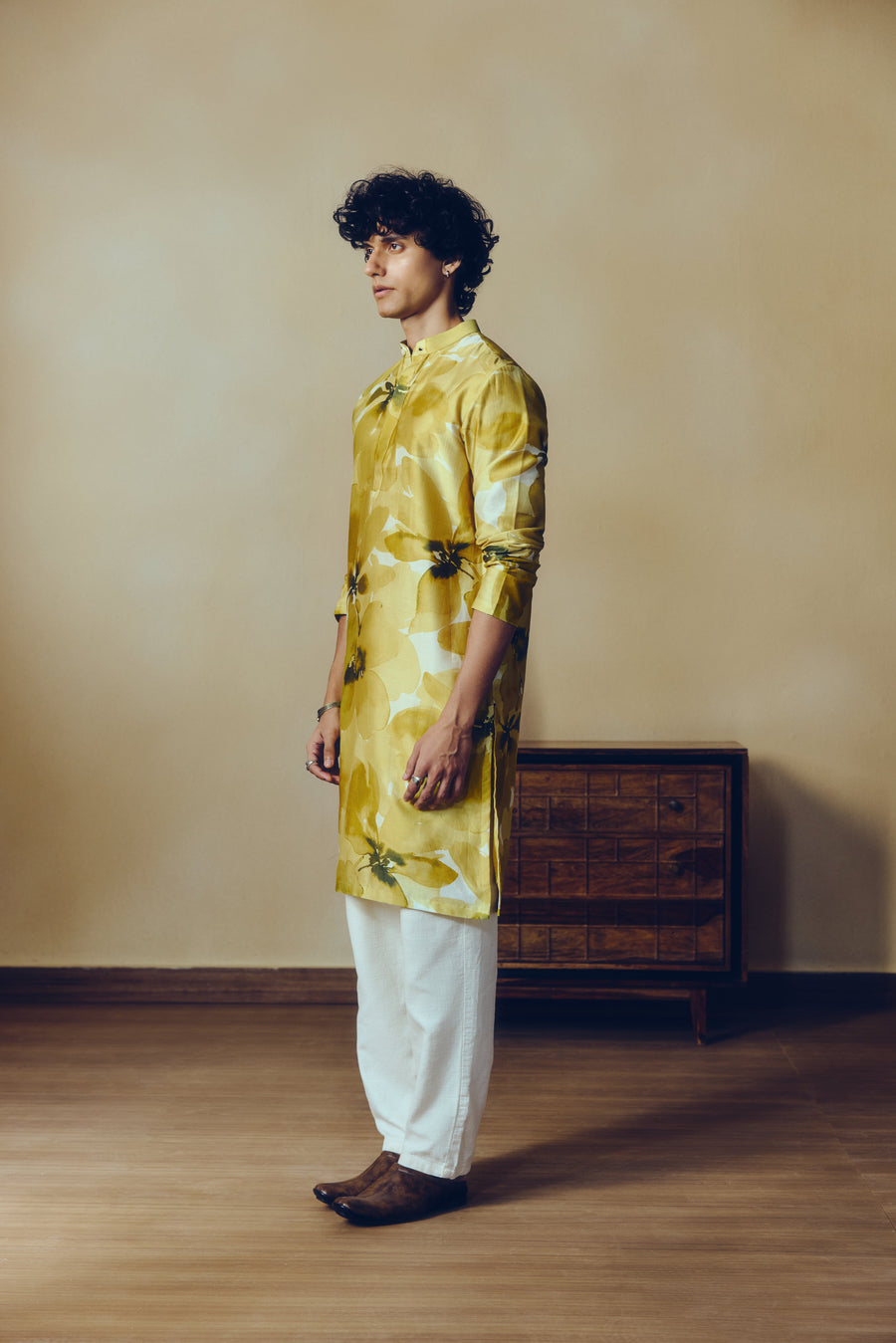 Floral Print Lara Kurta in Lime - Studio 113 Indian designer saree for women