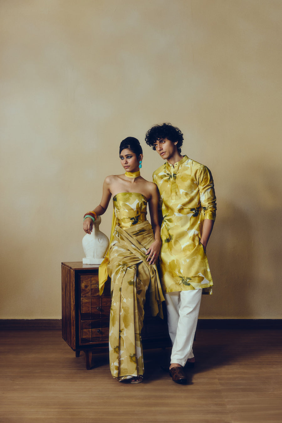 Floral Print Lara Kurta in Lime - Studio 113 Indian designer saree for women