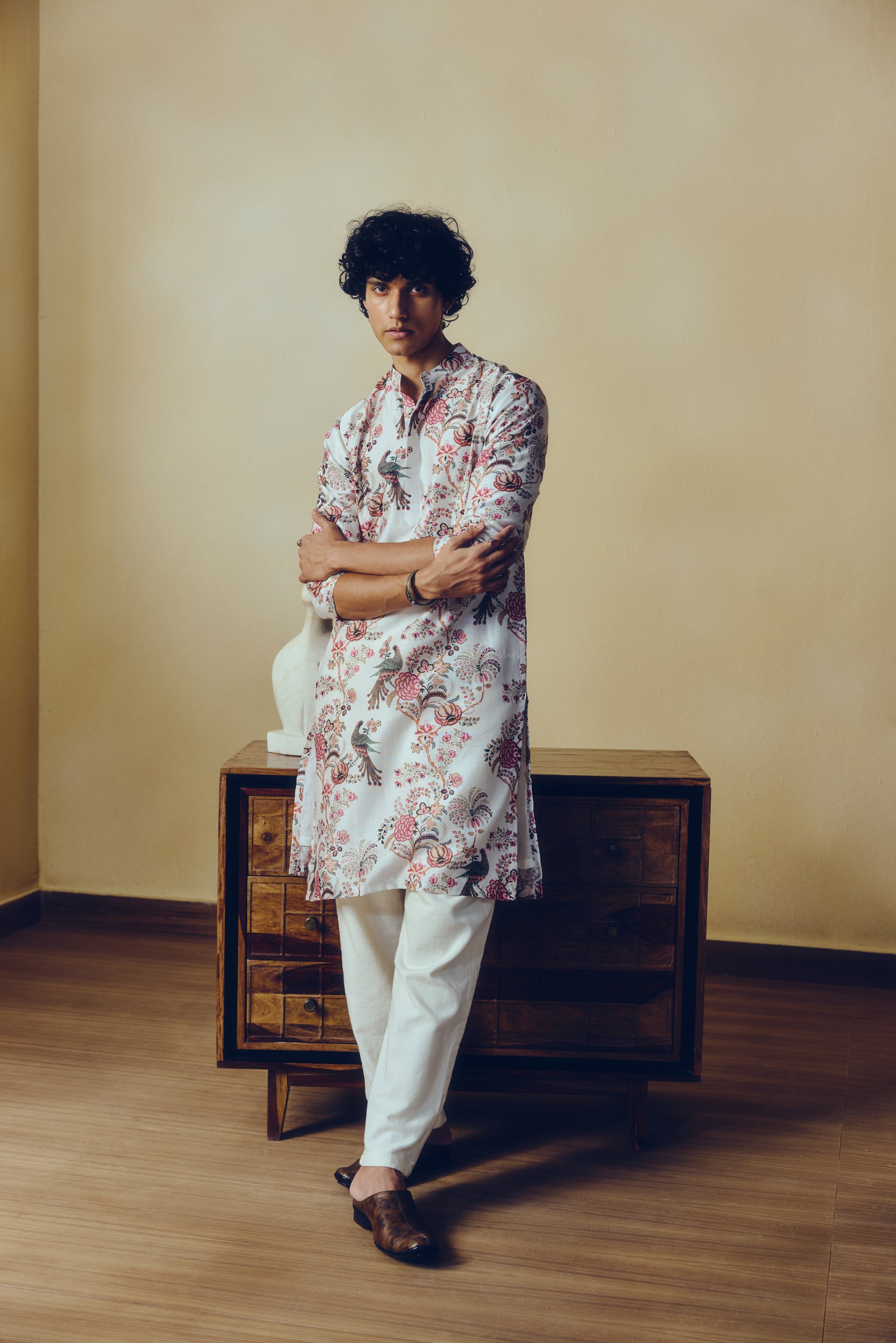 Chintz Print Alka Kurta in White - Studio 113 Indian designer saree for women