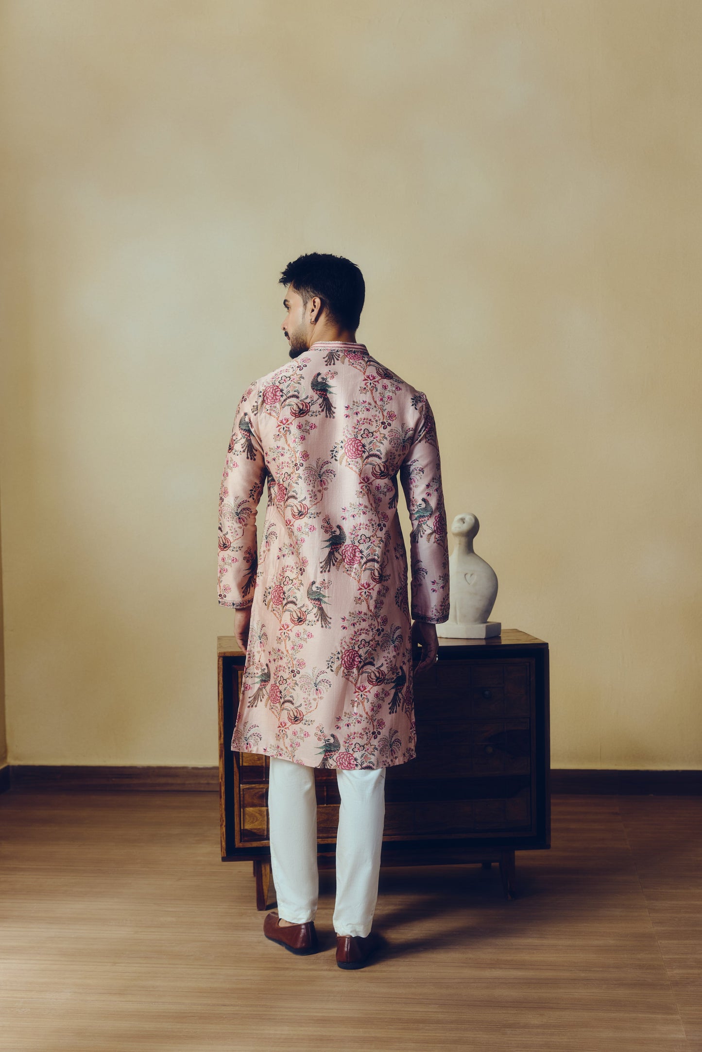 Chintz Print Alka Kurta in Dusty Rose - Studio 113 Indian designer saree for women