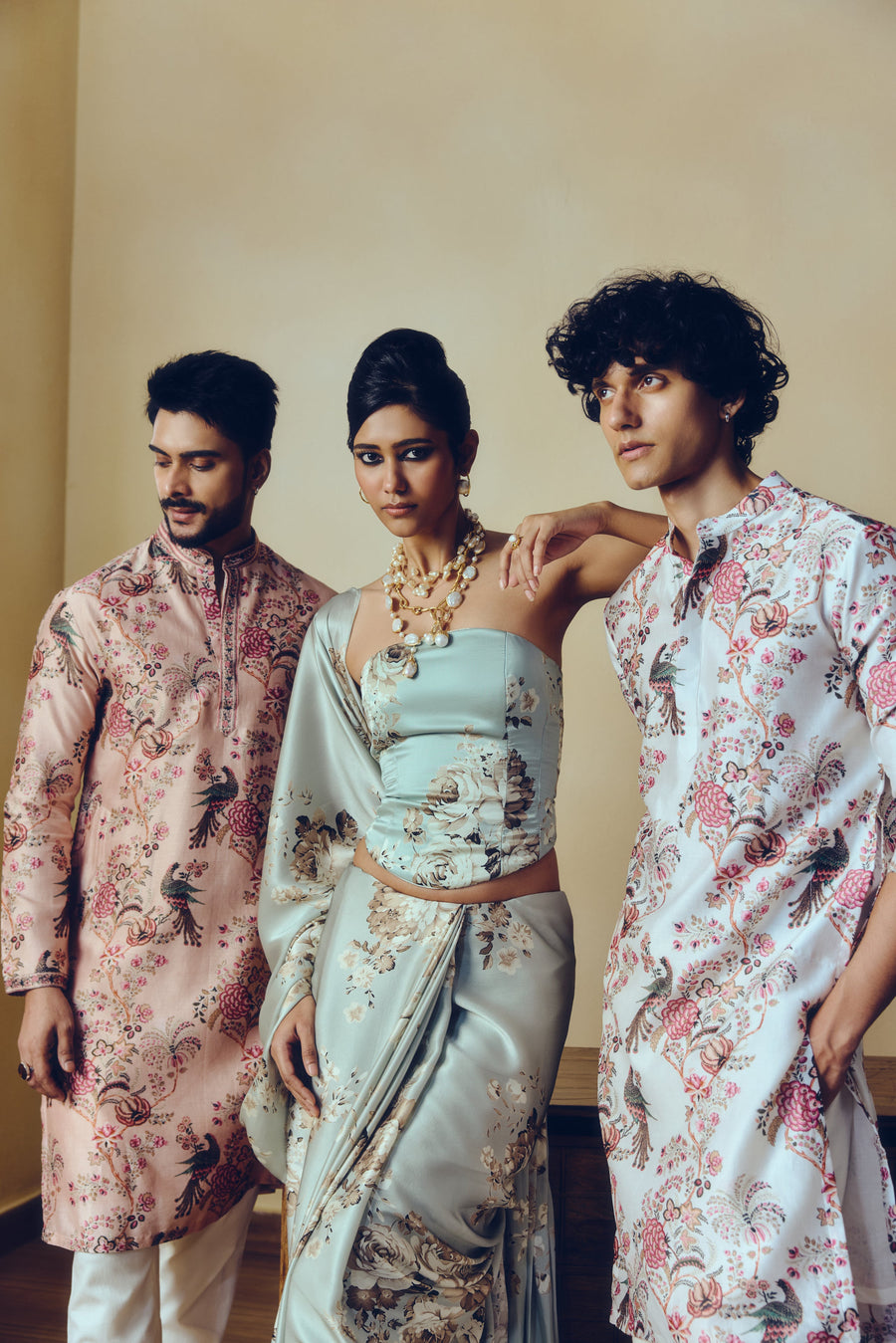 Chintz Print Alka Kurta in Dusty Rose - Studio 113 Indian designer saree for women