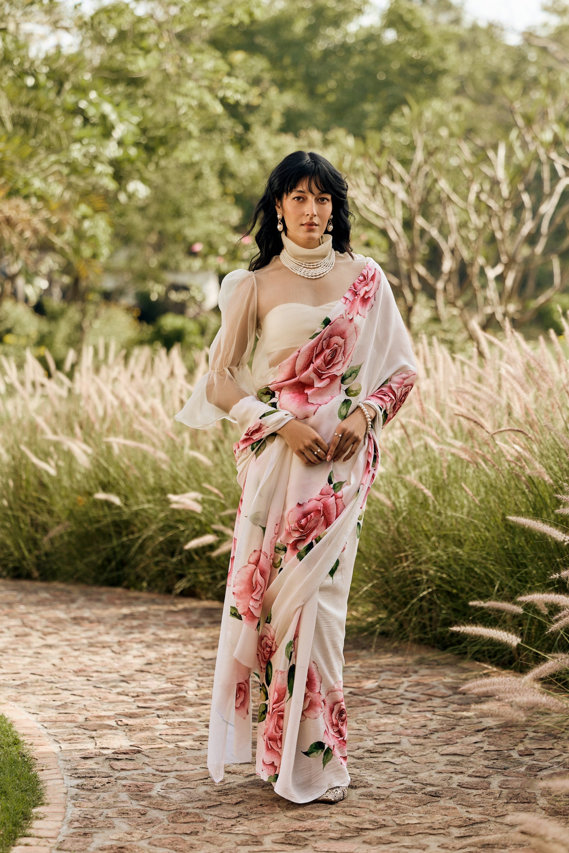 Helen White Saree - Studio 113 Indian designer saree for women