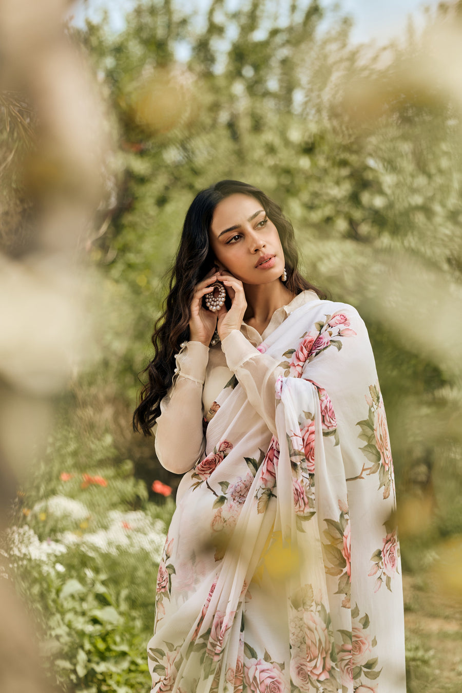 Tania White Saree - Studio 113 Indian designer saree for women