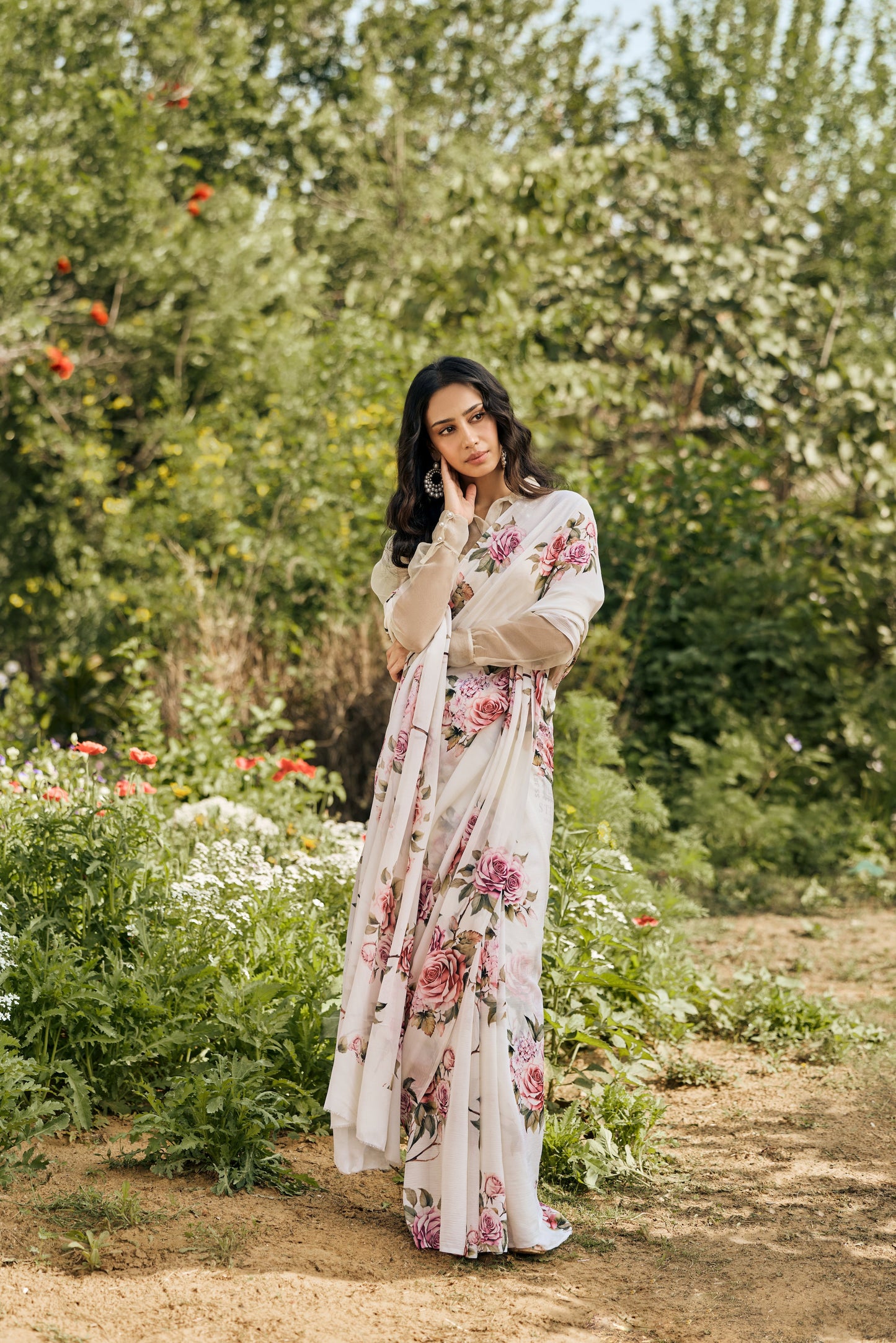 Tania White Saree - Studio 113 Indian designer saree for women