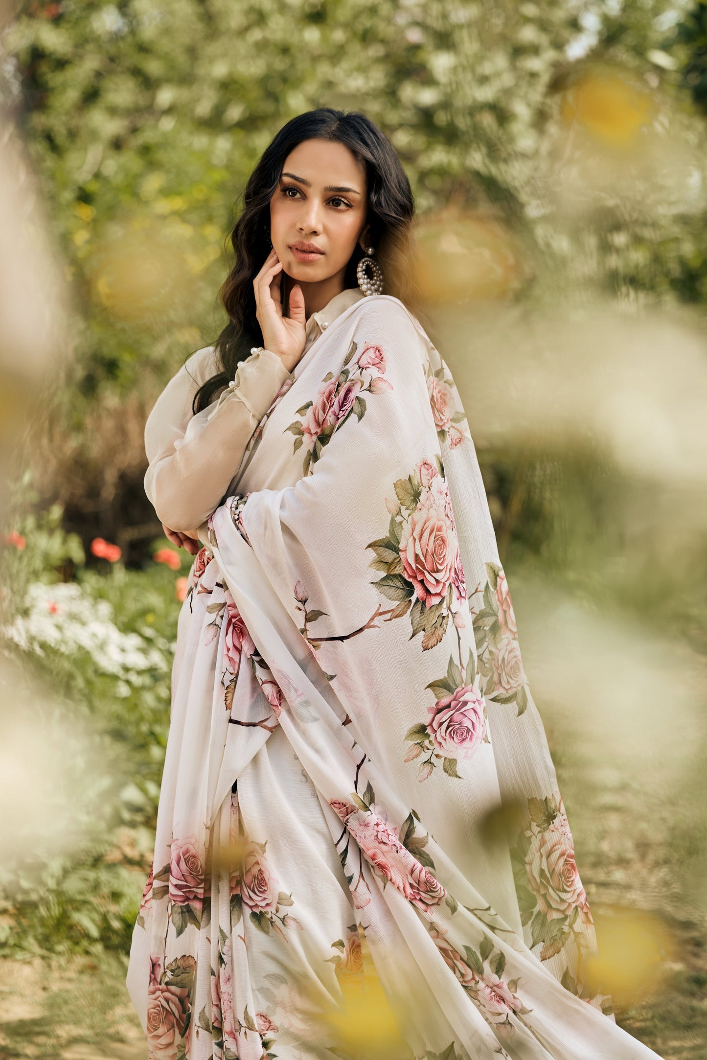 Tania White Saree - Studio 113 Indian designer saree for women