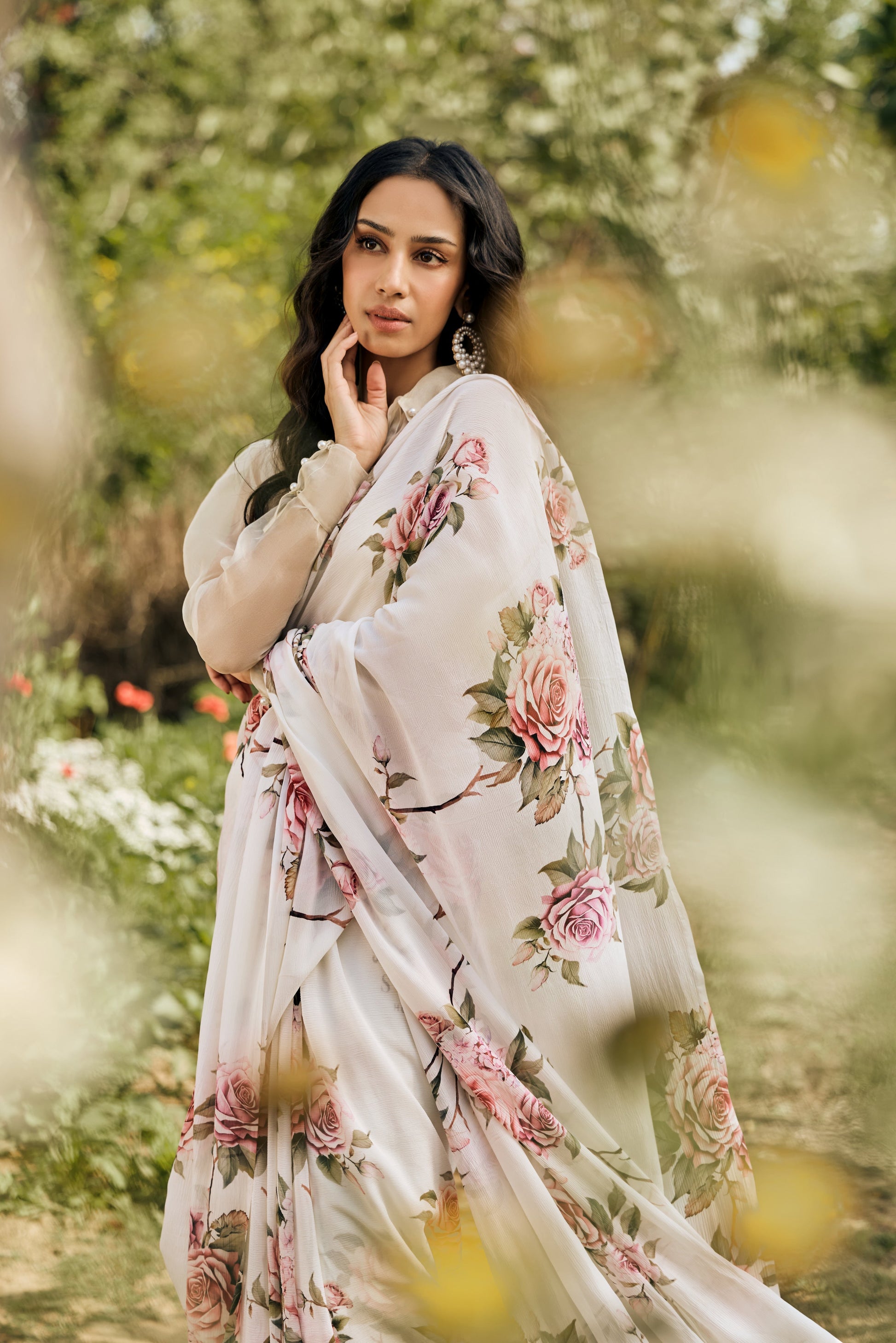 Tania White Saree - Studio 113 Indian designer saree for women