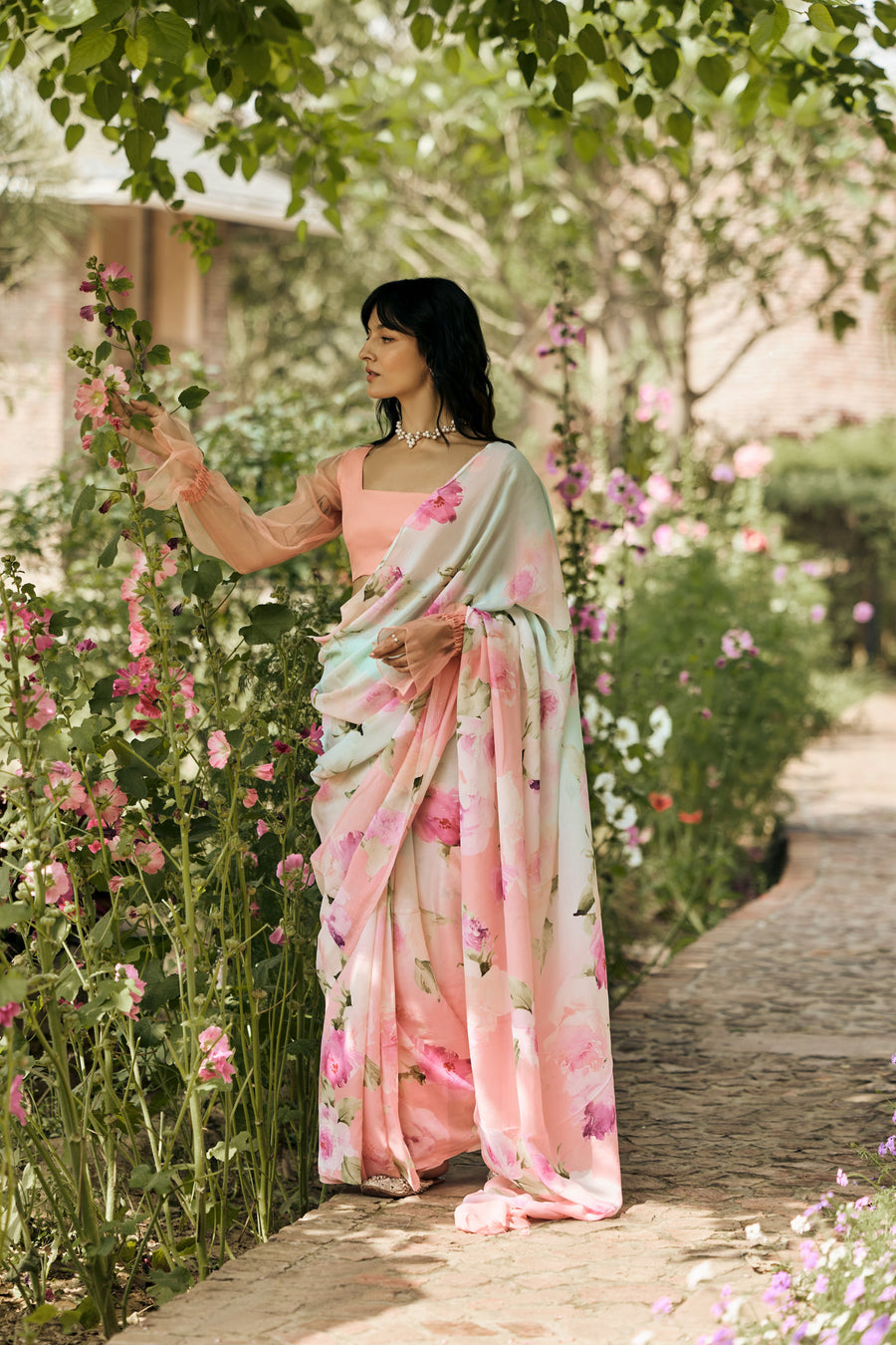 Alea Coral Reef Ombre Saree - Studio 113 Indian designer saree for women