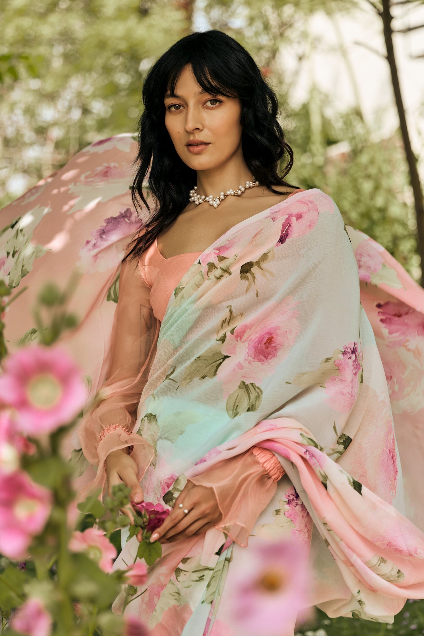 Alea Coral Reef Ombre Saree - Studio 113 Indian designer saree for women