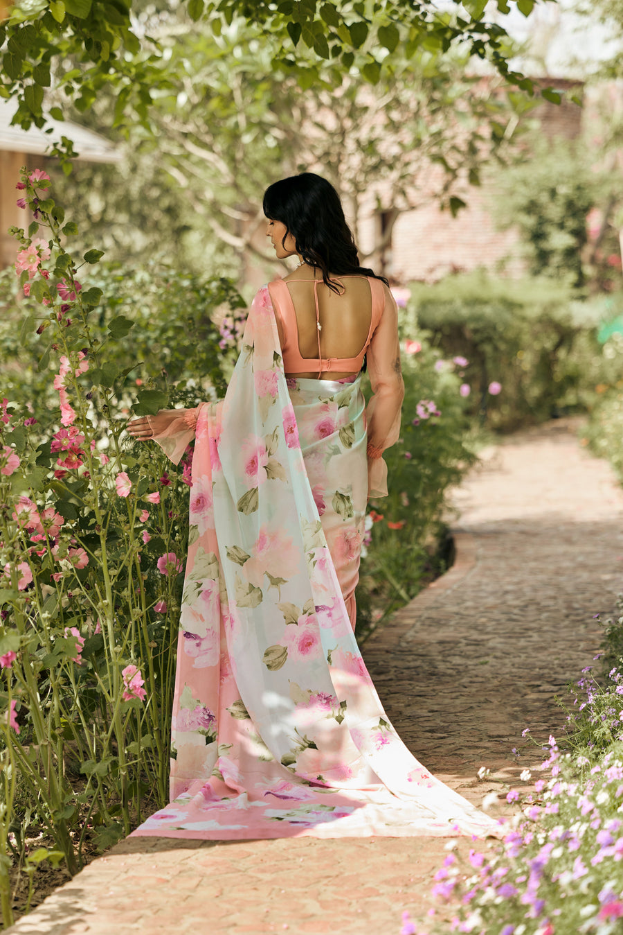 Alea Coral Reef Ombre Saree - Studio 113 Indian designer saree for women