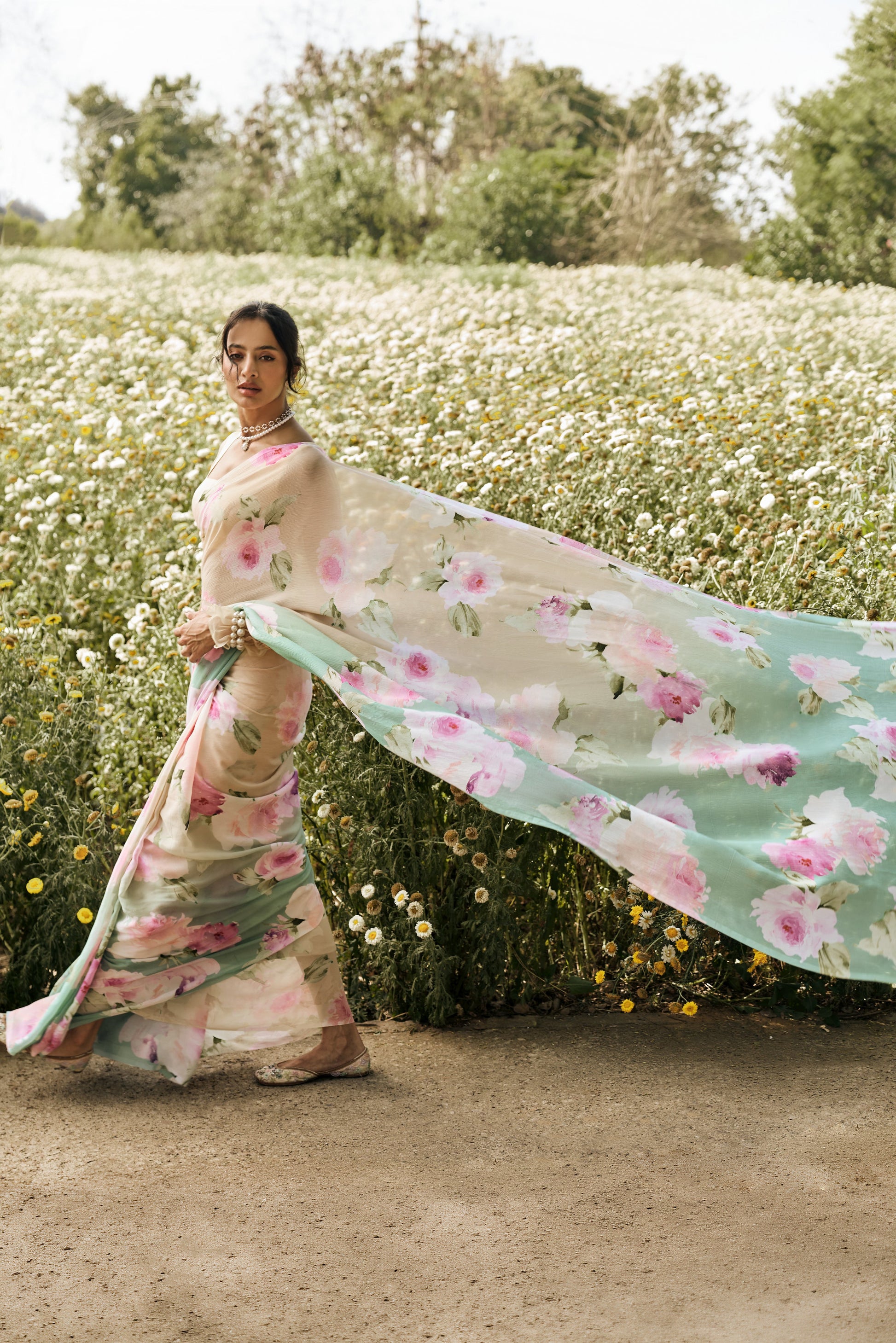 Alea Hazel Green Ombre Saree - Studio 113 Indian designer saree for women