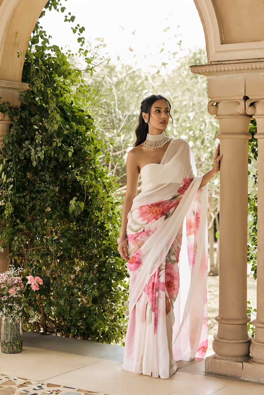 Nora White Saree - Studio 113 Indian designer saree for women