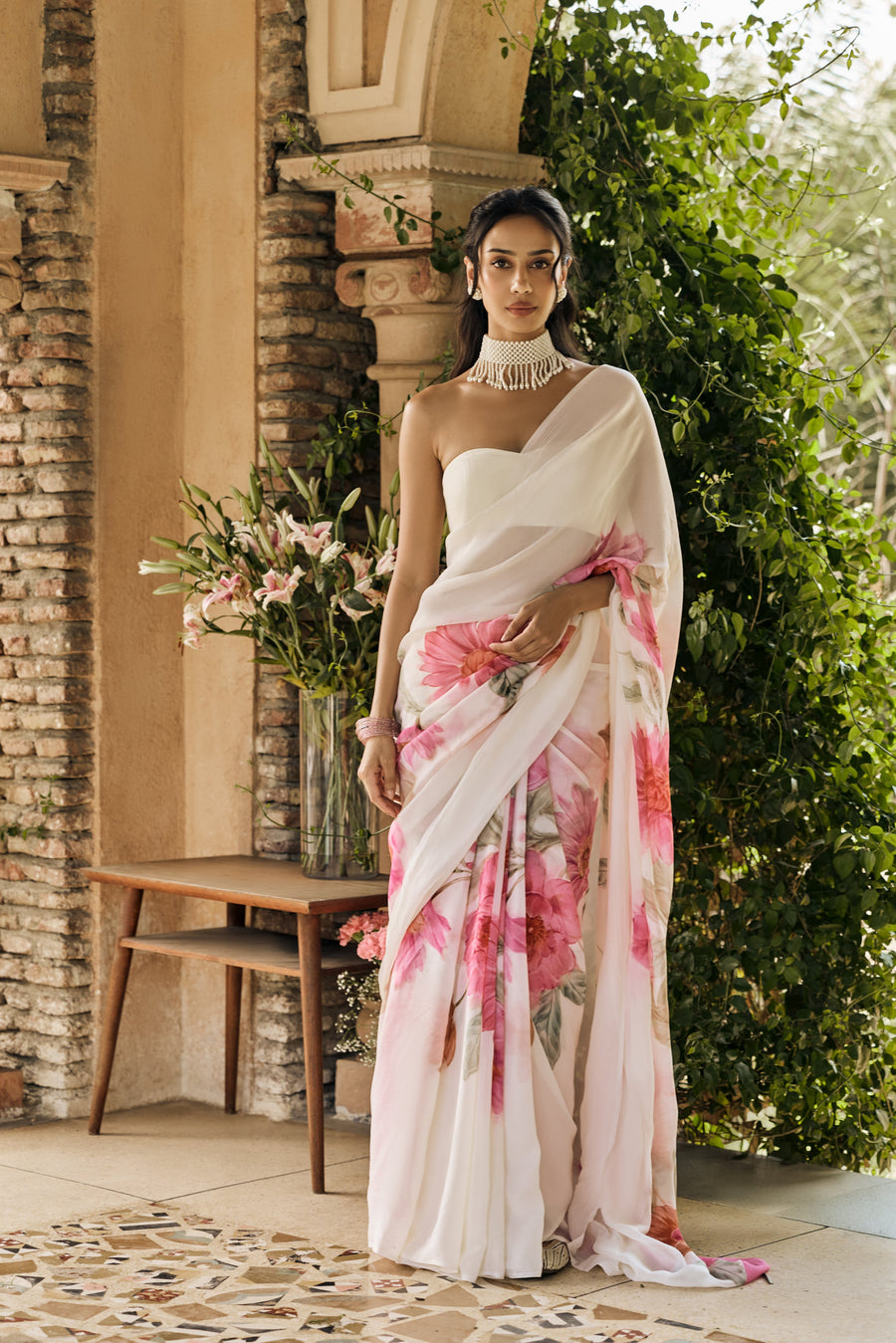Nora White Saree - Studio 113 Indian designer saree for women