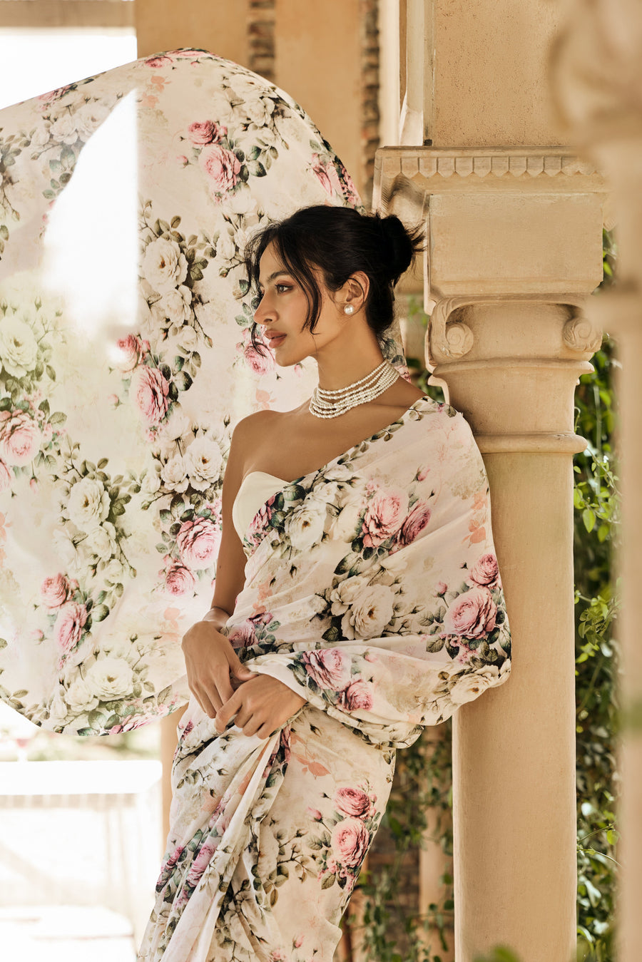 Layla White Saree - Studio 113 Indian designer saree for women