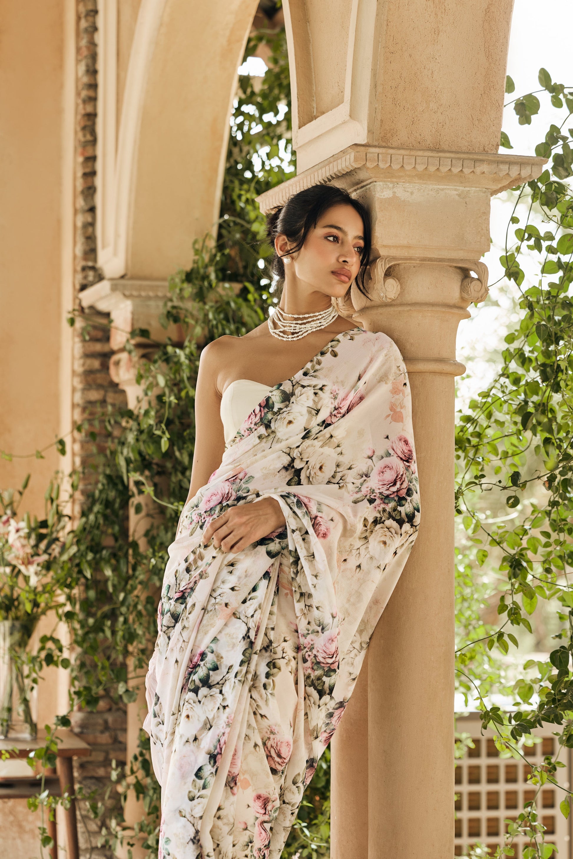 Layla White Saree - Studio 113 Indian designer saree for women