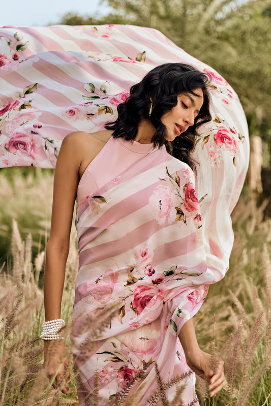 Annie Old Rose Saree - Studio 113 Indian designer saree for women