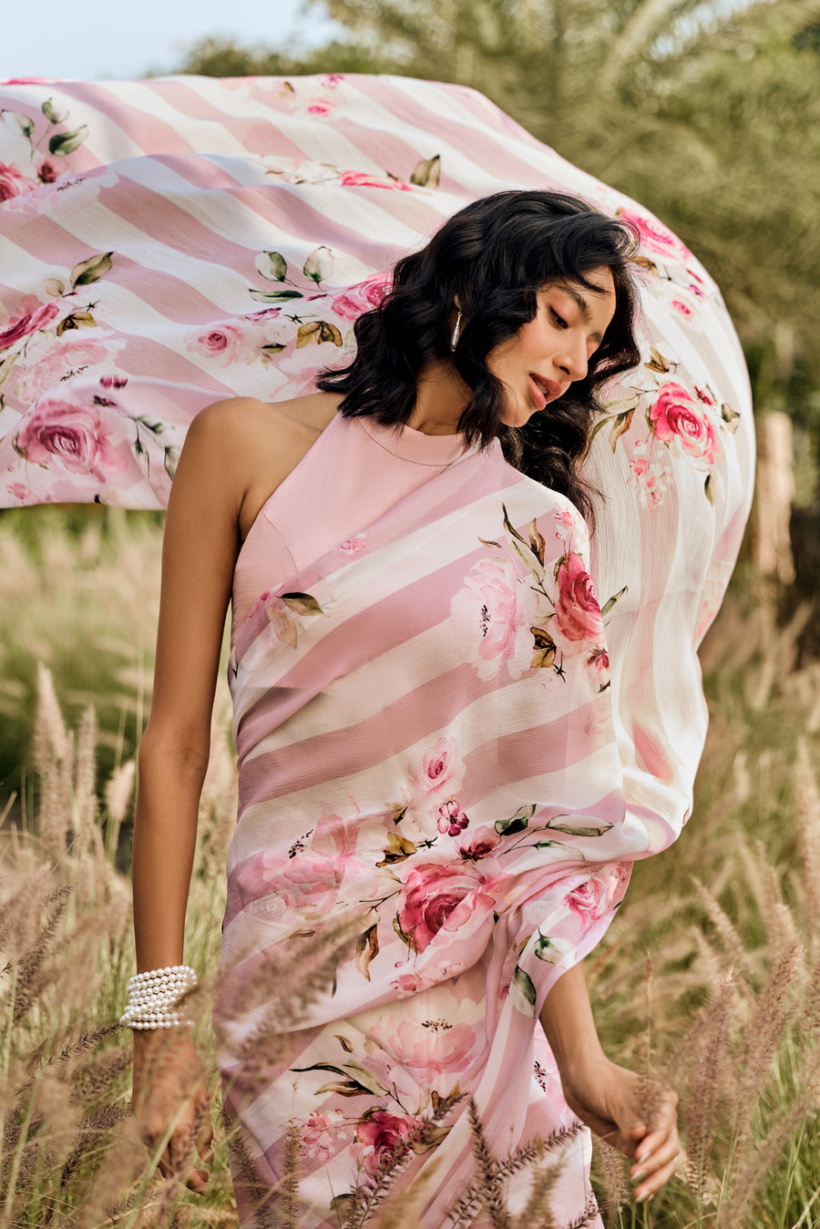 Annie Old Rose Saree - Studio 113 Indian designer saree for women