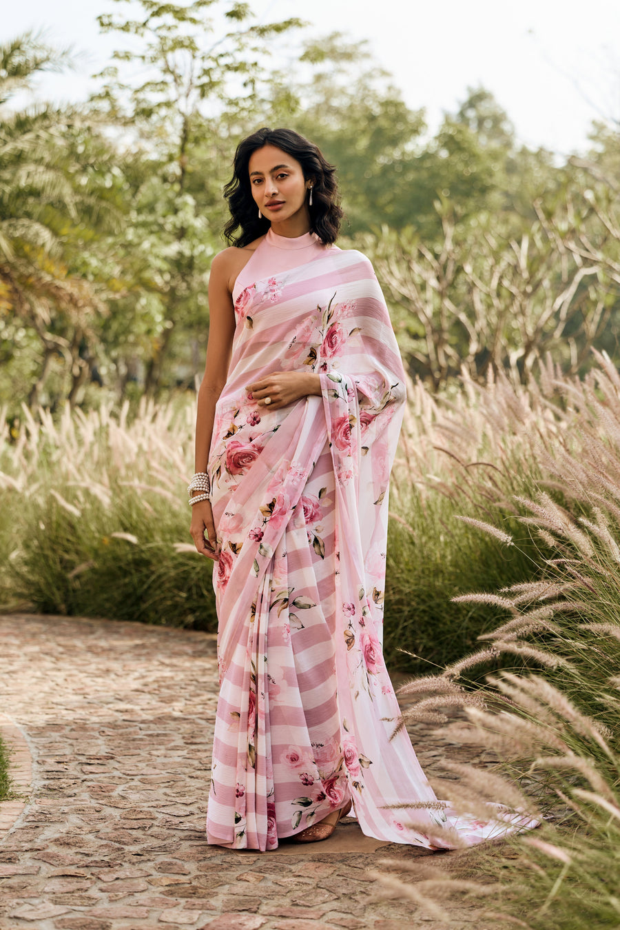 Annie Old Rose Saree - Studio 113 Indian designer saree for women