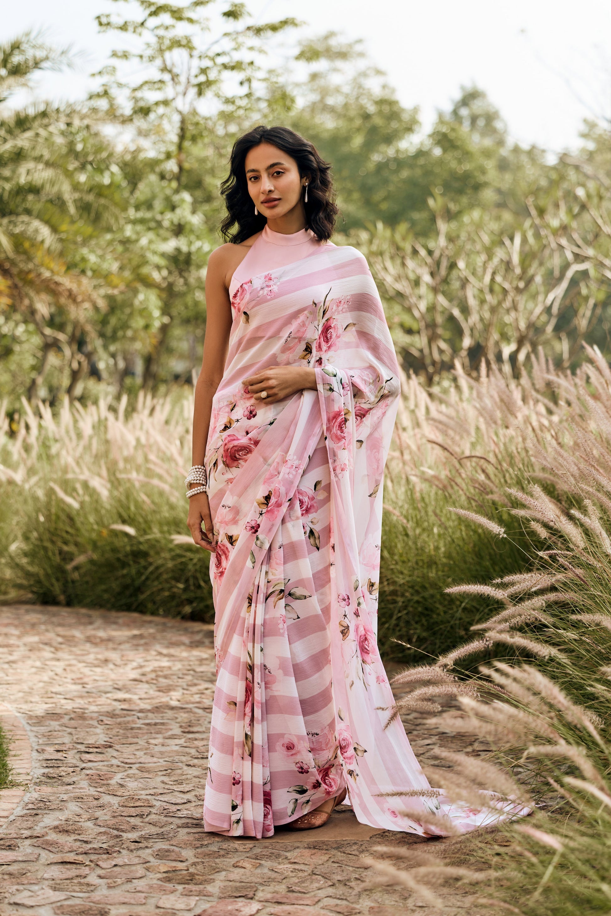Annie Old Rose Saree - Studio 113 Indian designer saree for women