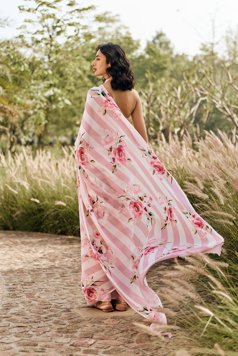 Annie Old Rose Saree - Studio 113 Indian designer saree for women