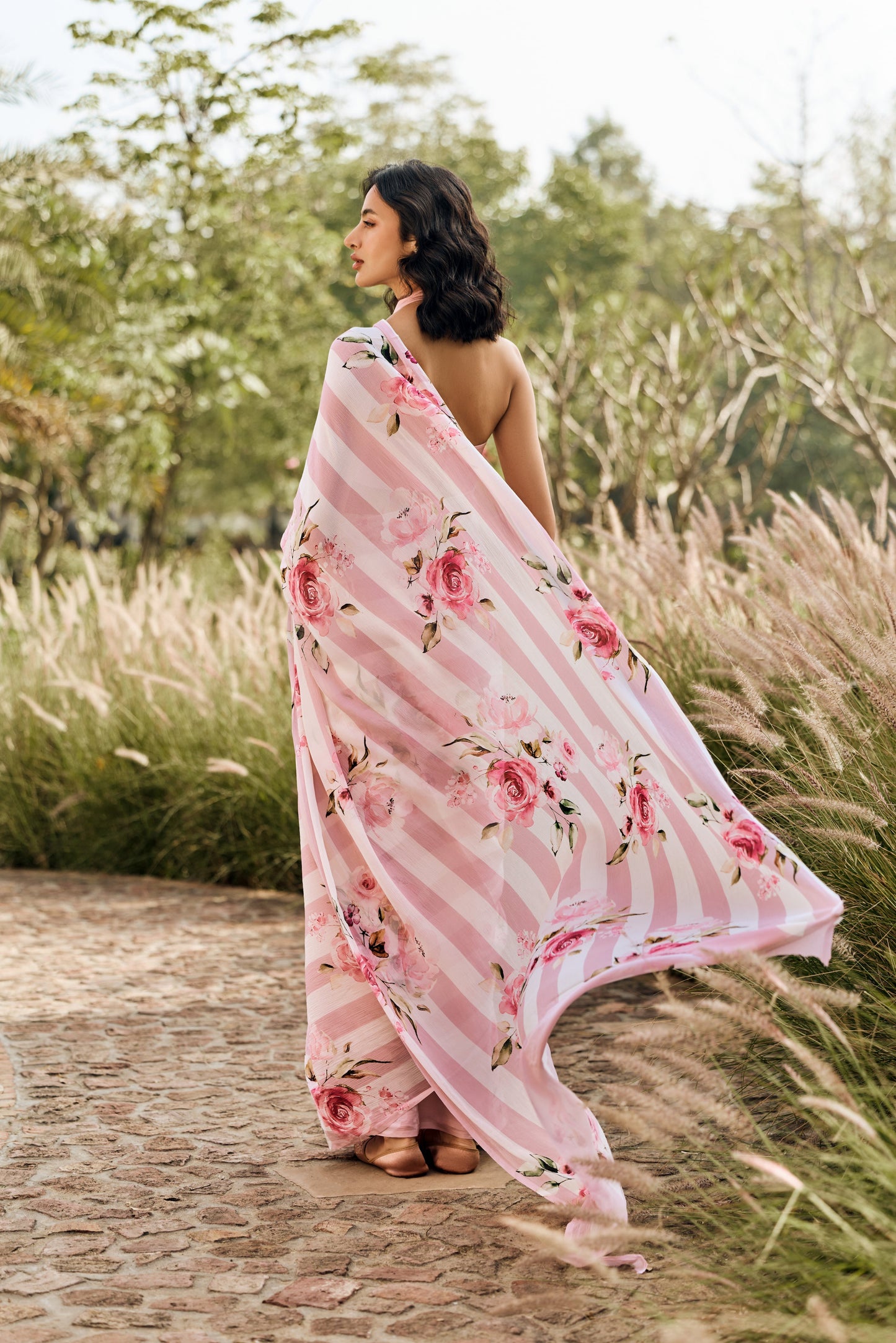 Annie Old Rose Saree - Studio 113 Indian designer saree for women