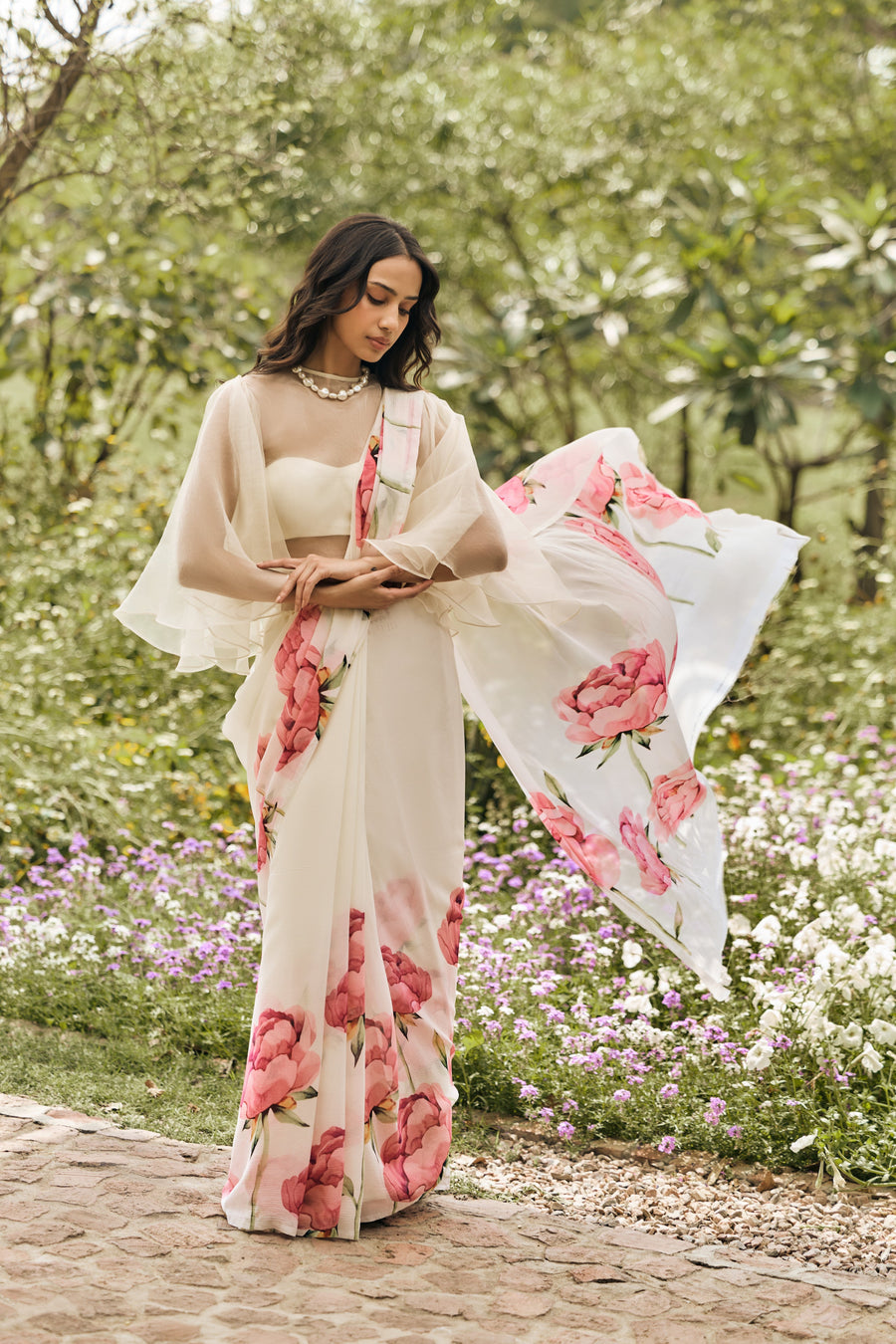 Monica White Saree - Studio 113 Indian designer saree for women