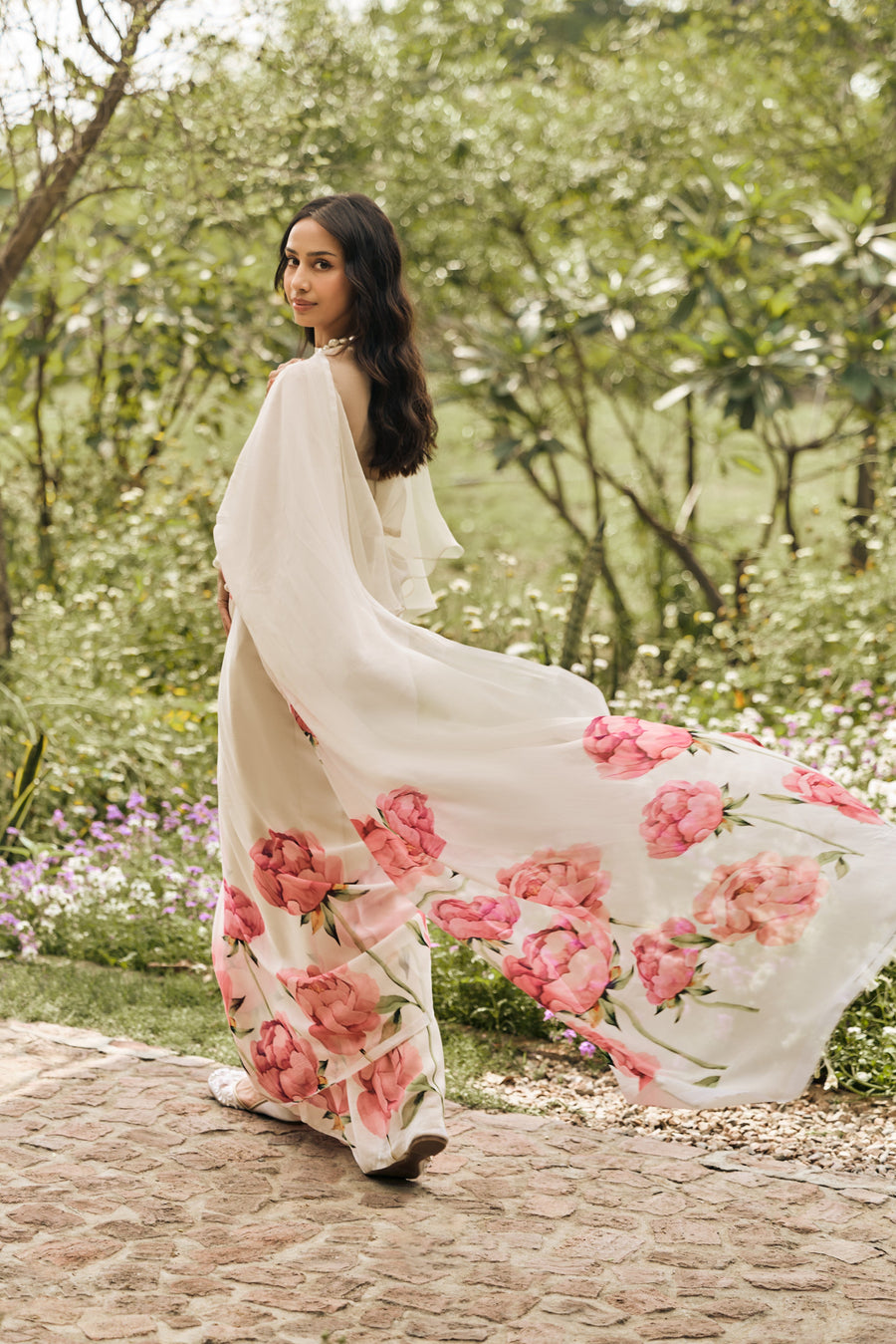 Monica White Saree - Studio 113 Indian designer saree for women