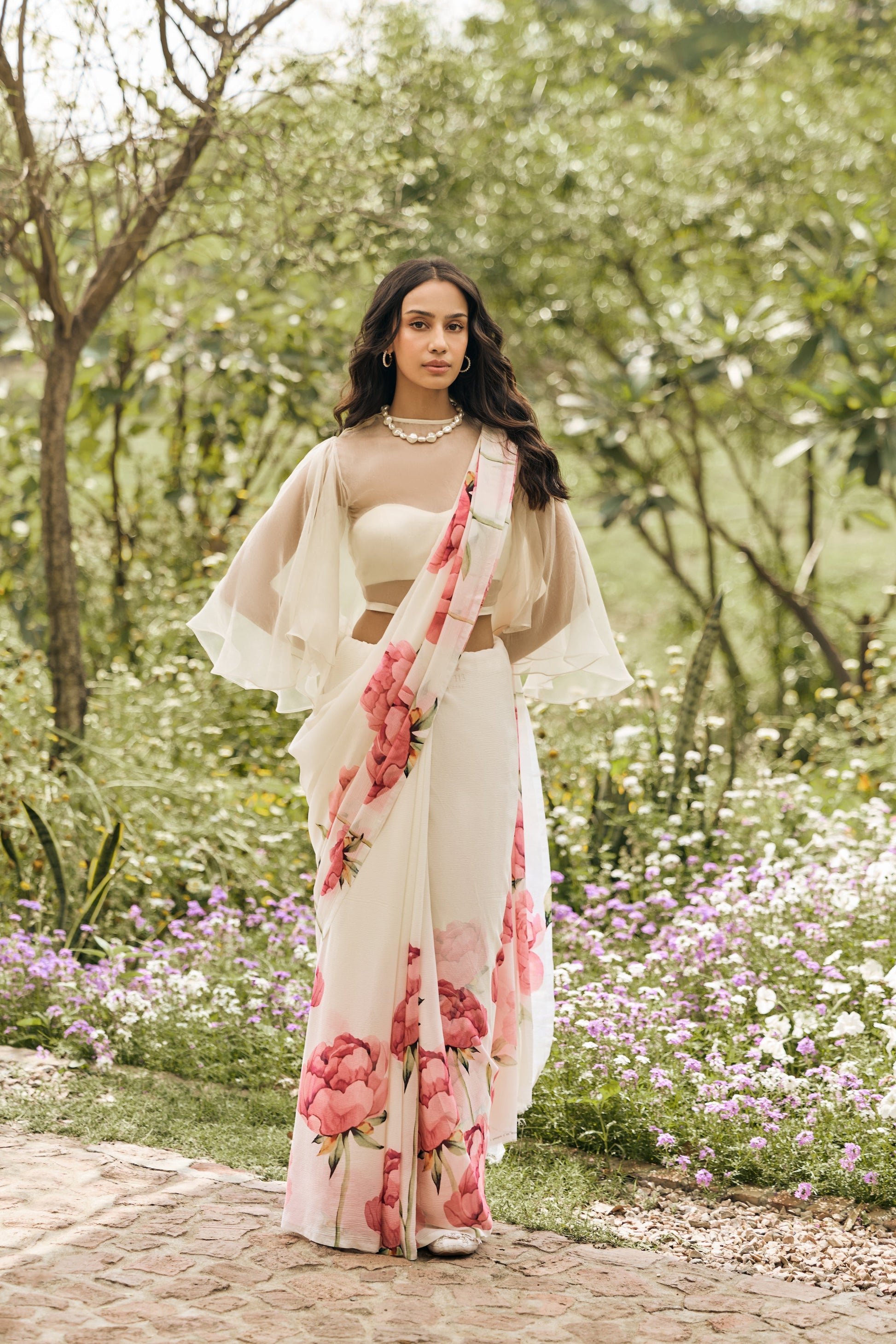 Monica White Saree - Studio 113 Indian designer saree for women