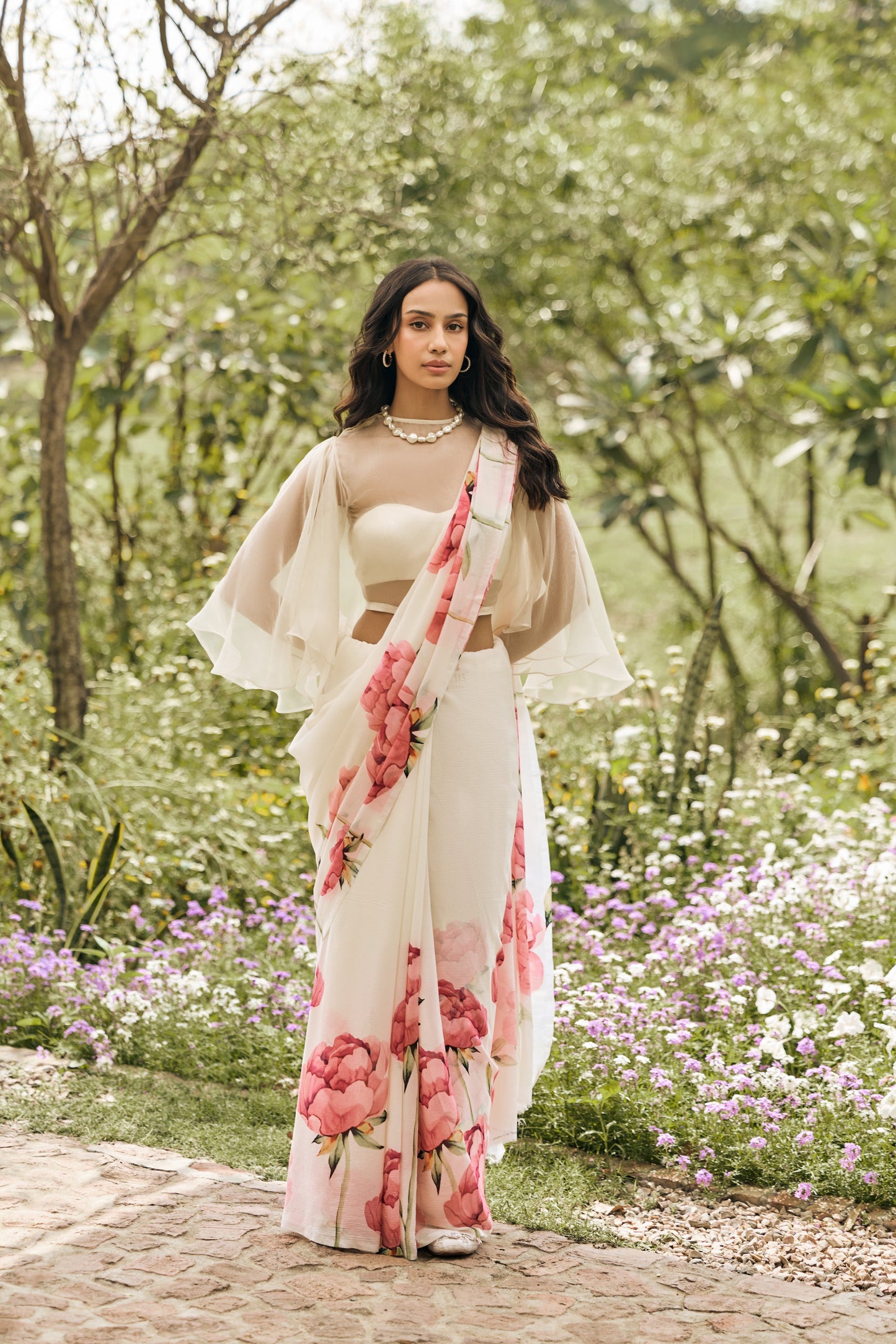 Monica White Saree - Studio 113 Indian designer saree for women