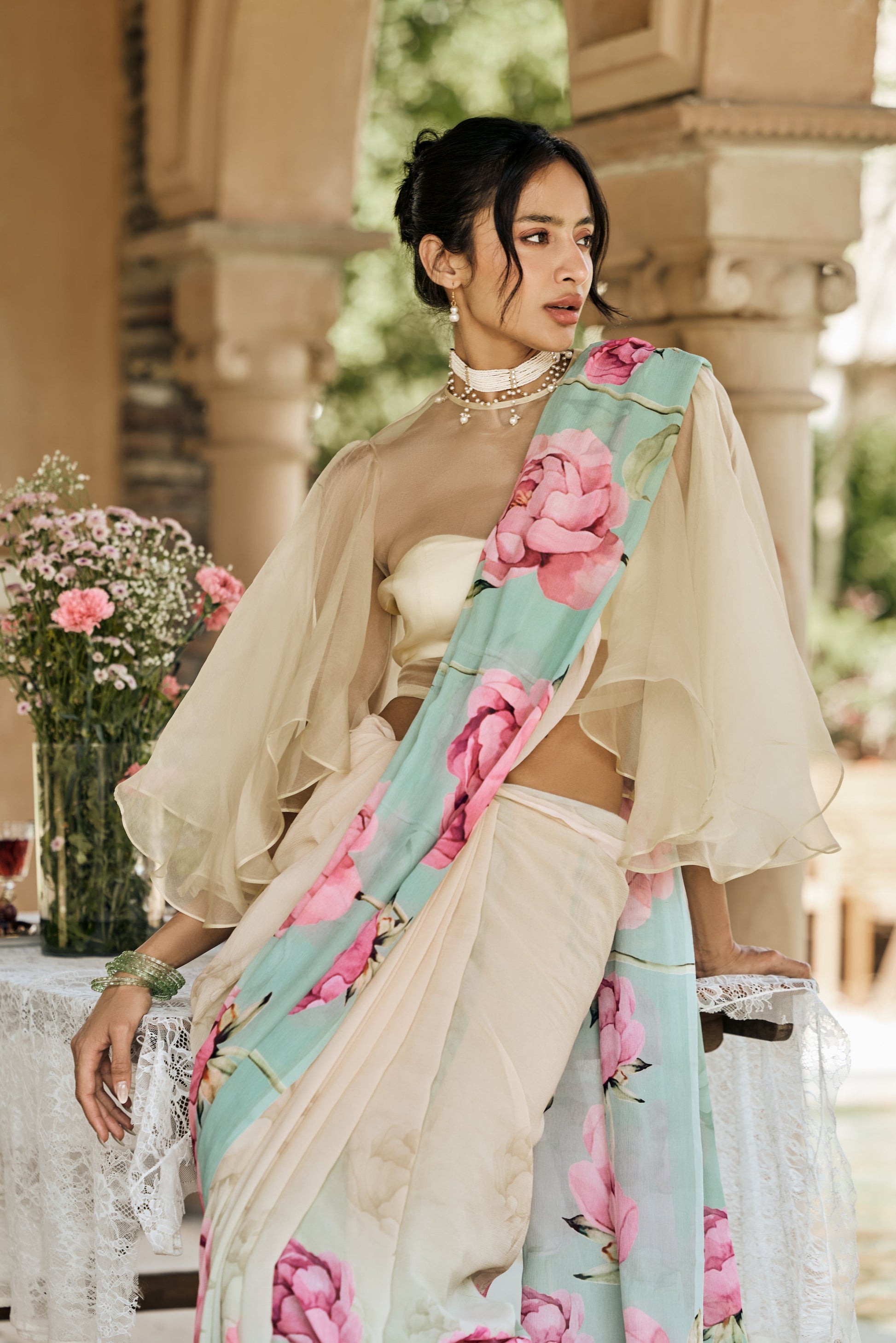 Monica Ocean Breeze Ombre Saree - Studio 113 Indian designer saree for women