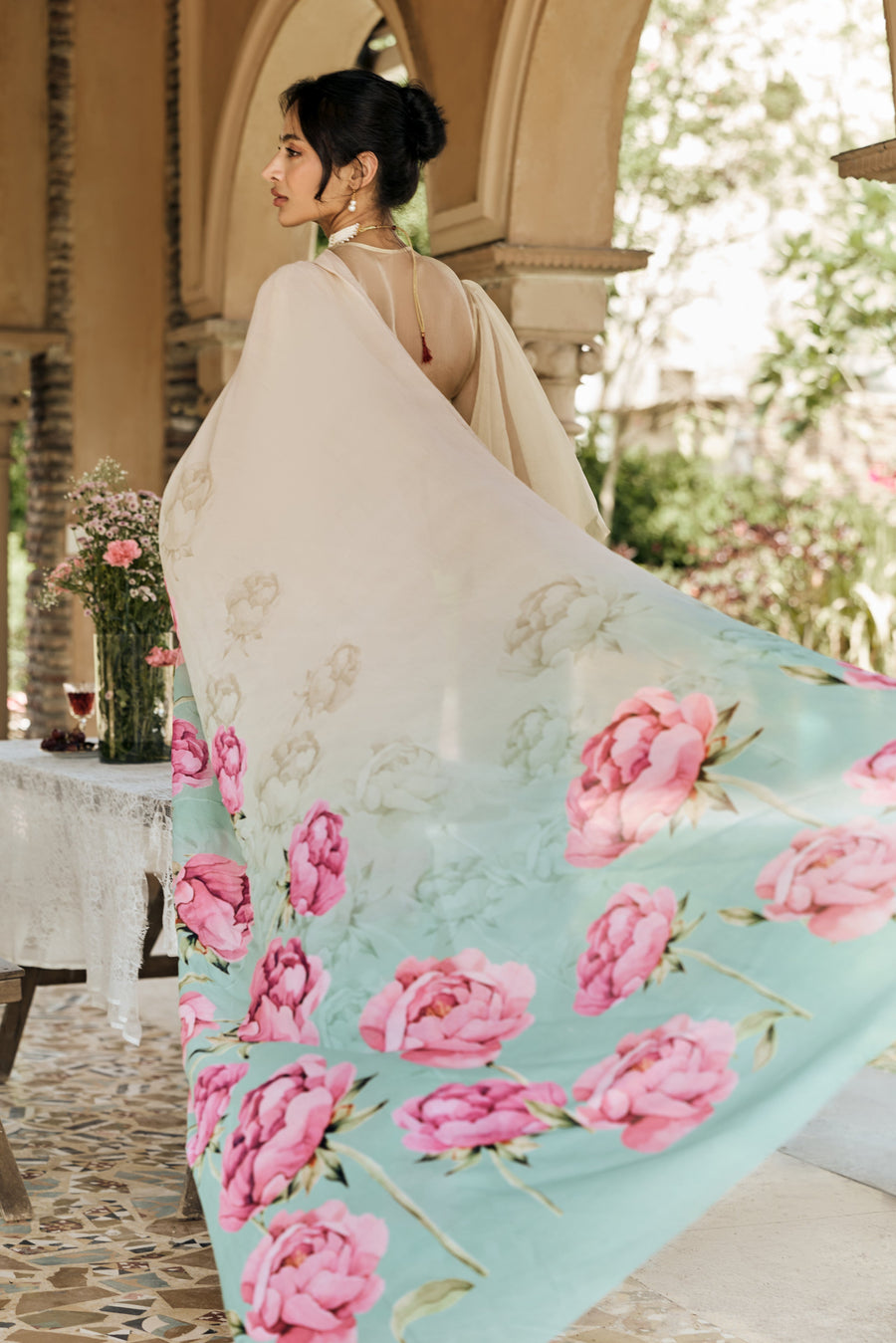 Monica Ocean Breeze Ombre Saree - Studio 113 Indian designer saree for women