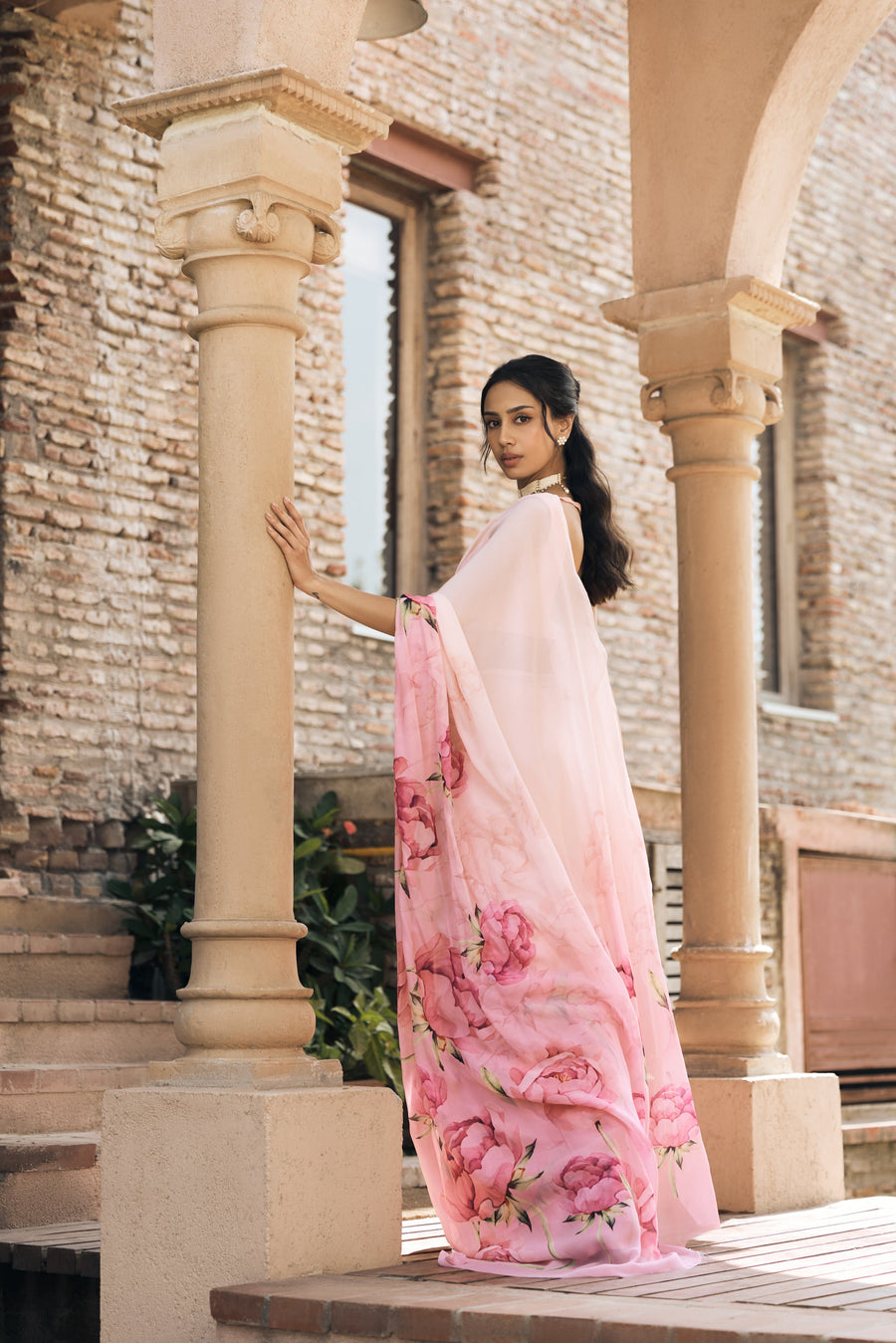 Monica Blossom Pink Ombre Saree - Studio 113 Indian designer saree for women