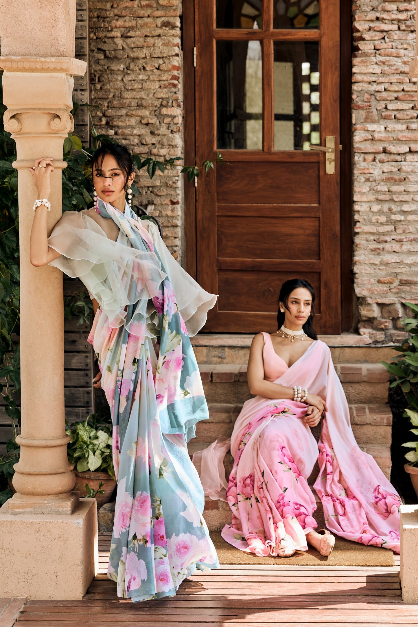 Monica Blossom Pink Ombre Saree - Studio 113 Indian designer saree for women