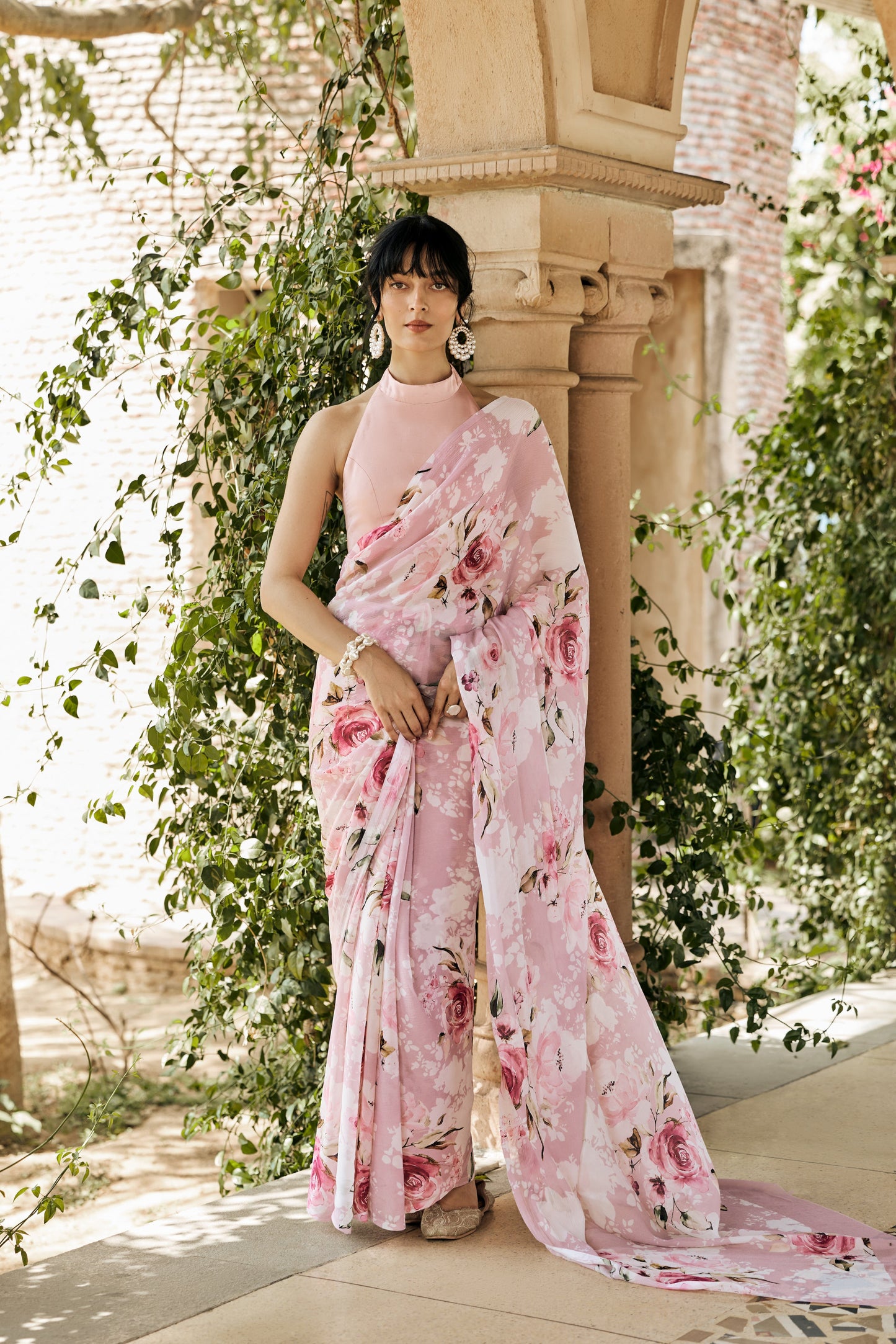 Veronica Blossom Pink Saree - Studio 113 Indian designer saree for women