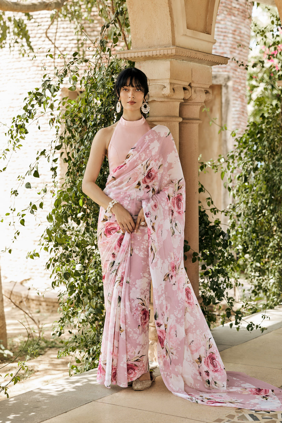 Veronica Blossom Pink Saree - Studio 113 Indian designer saree for women