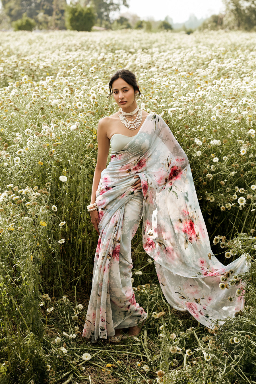Veronica Pearl Blue Saree - Studio 113 Indian designer saree for women