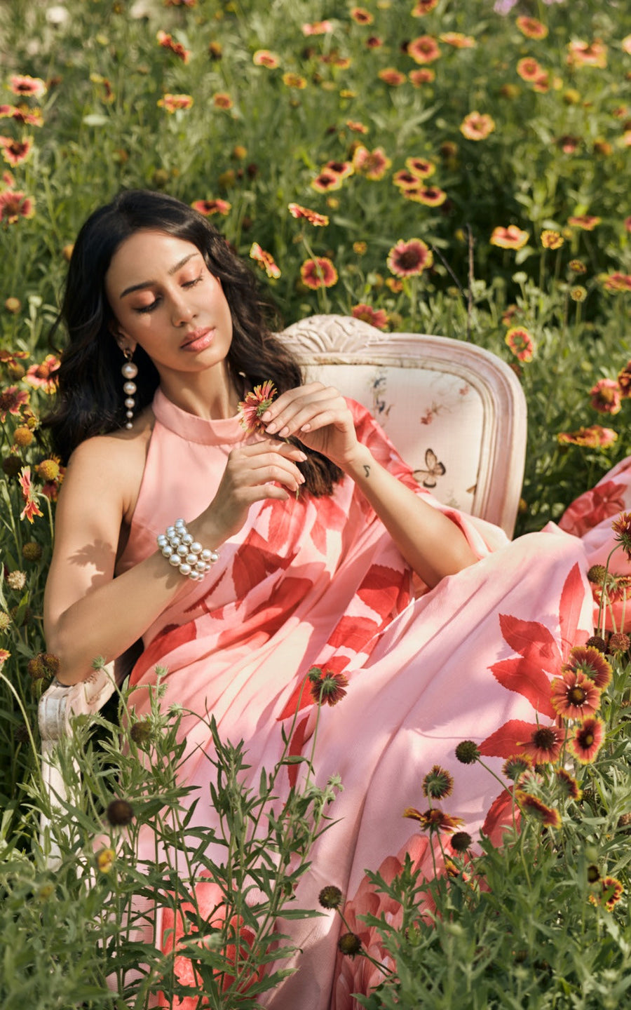 Diana Peach Saree - Studio 113 Indian designer saree for women