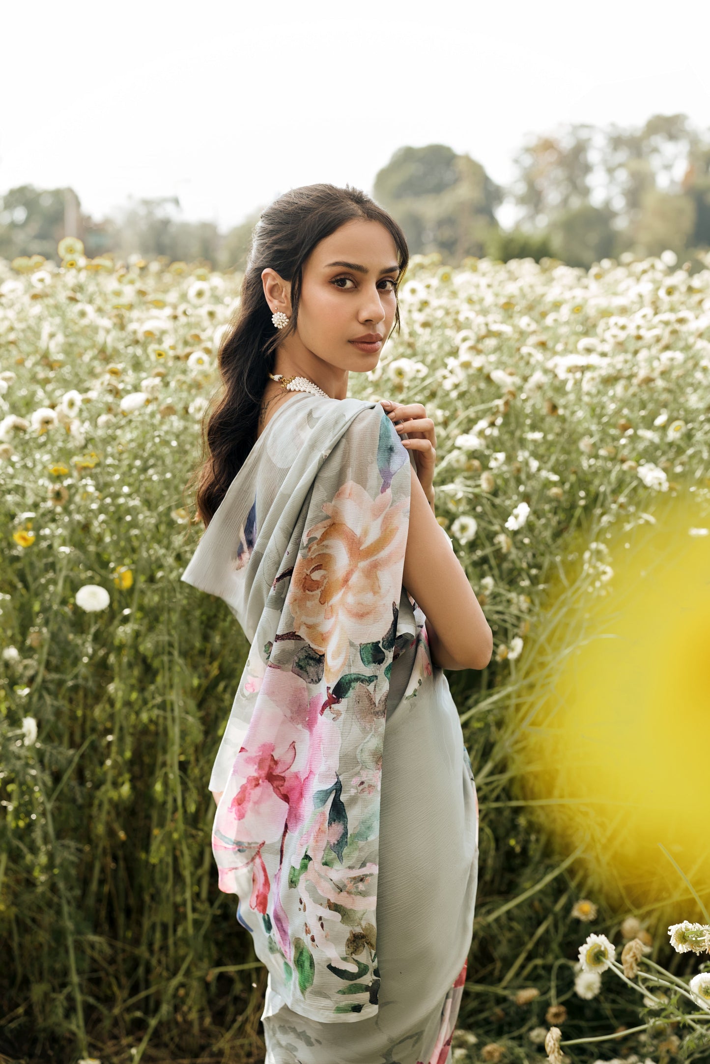 Julie Sage Green Saree - Studio 113 Indian designer saree for women