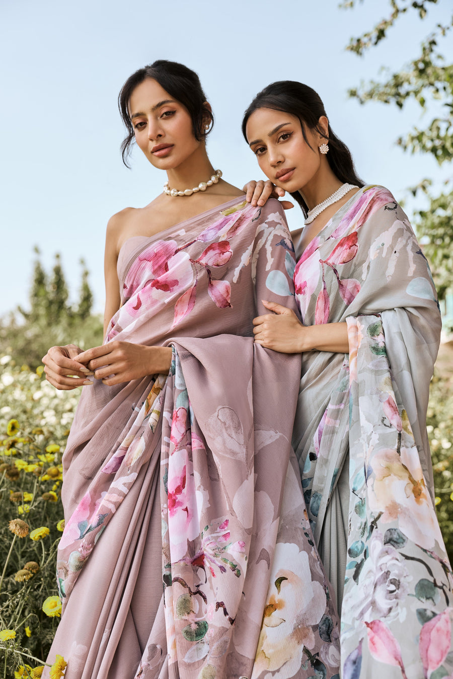 Julie Sage Green Saree - Studio 113 Indian designer saree for women