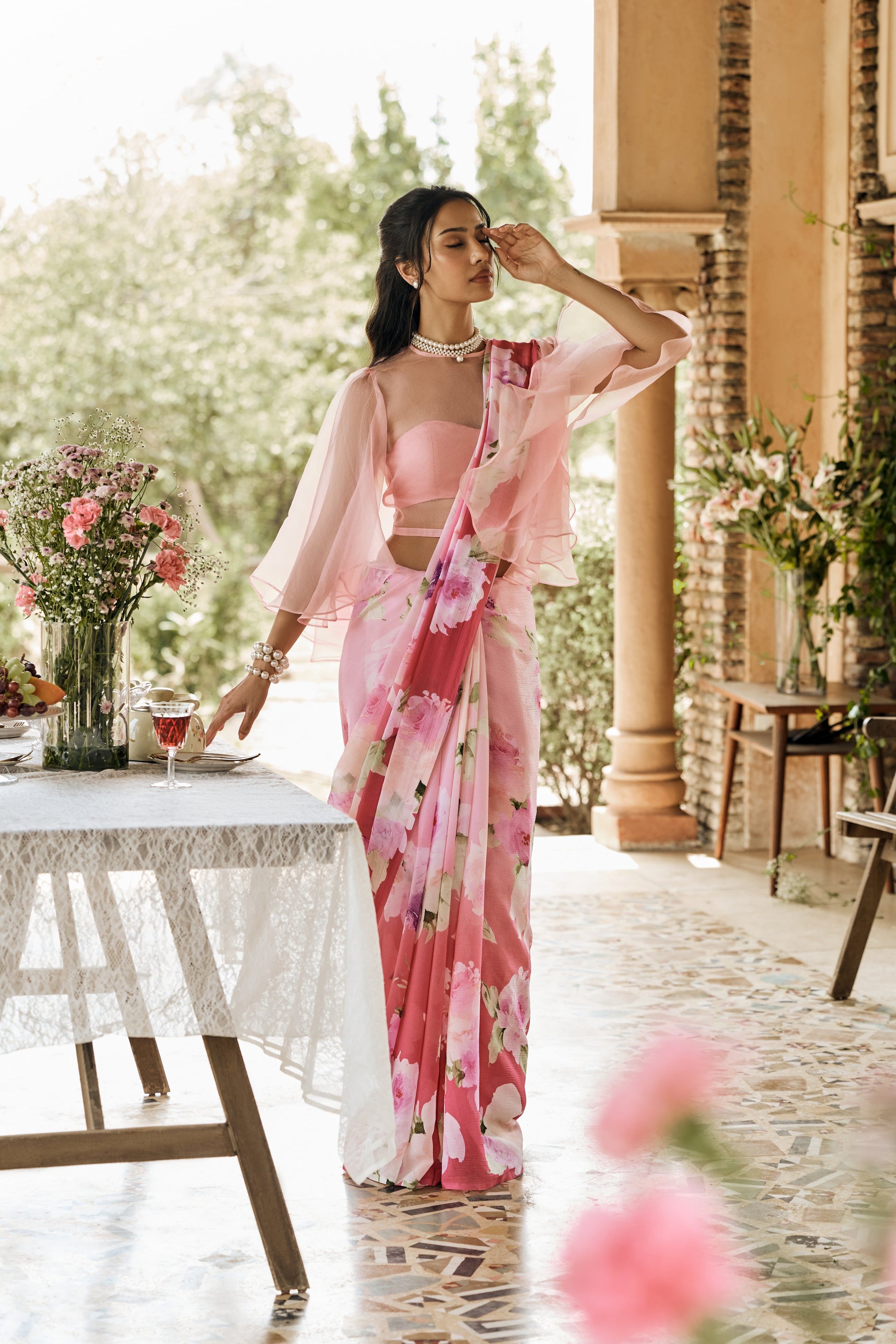 Alea Berry Pink Ombre Saree - Studio 113 Indian designer saree for women