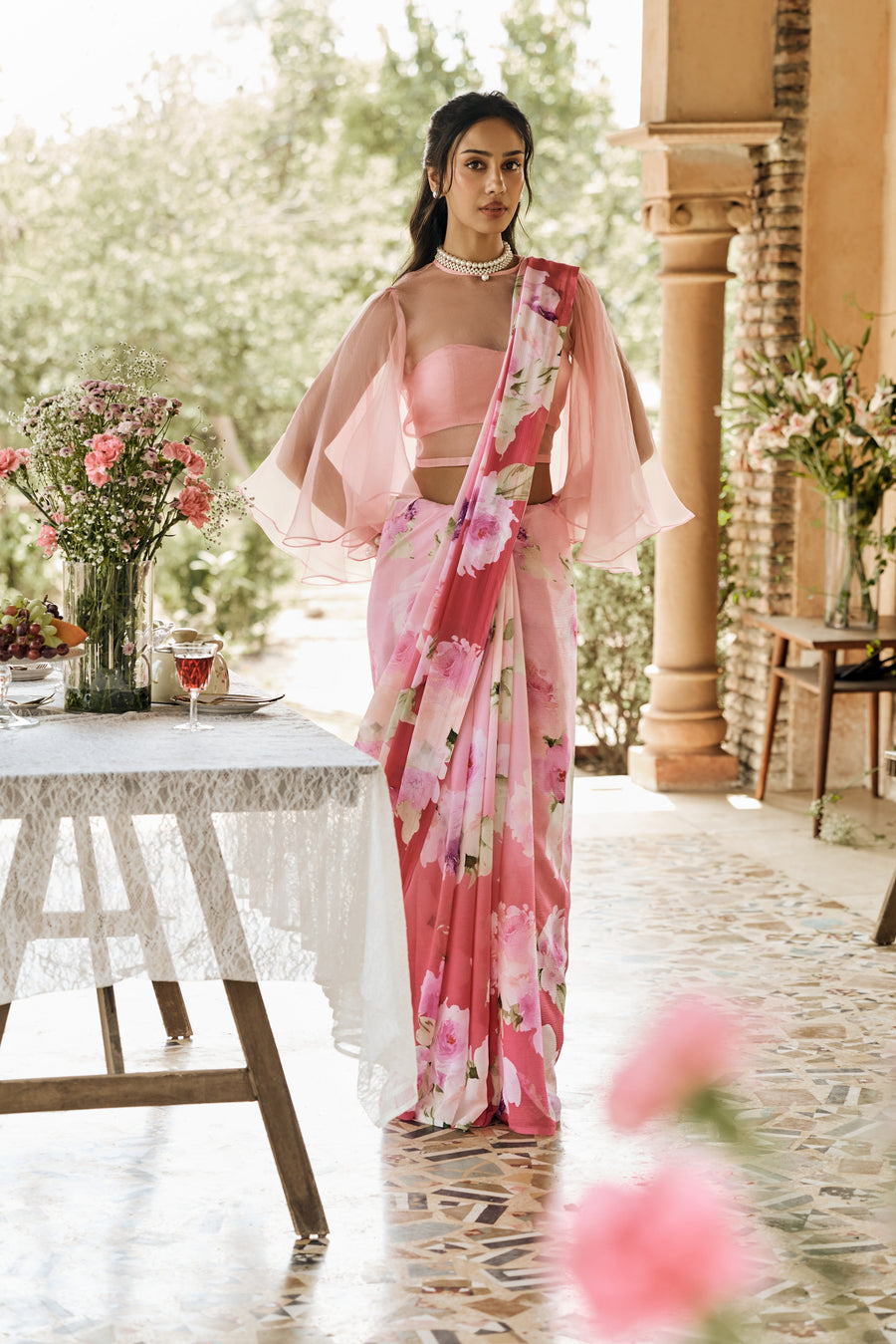 Alea Berry Pink Ombre Saree - Studio 113 Indian designer saree for women